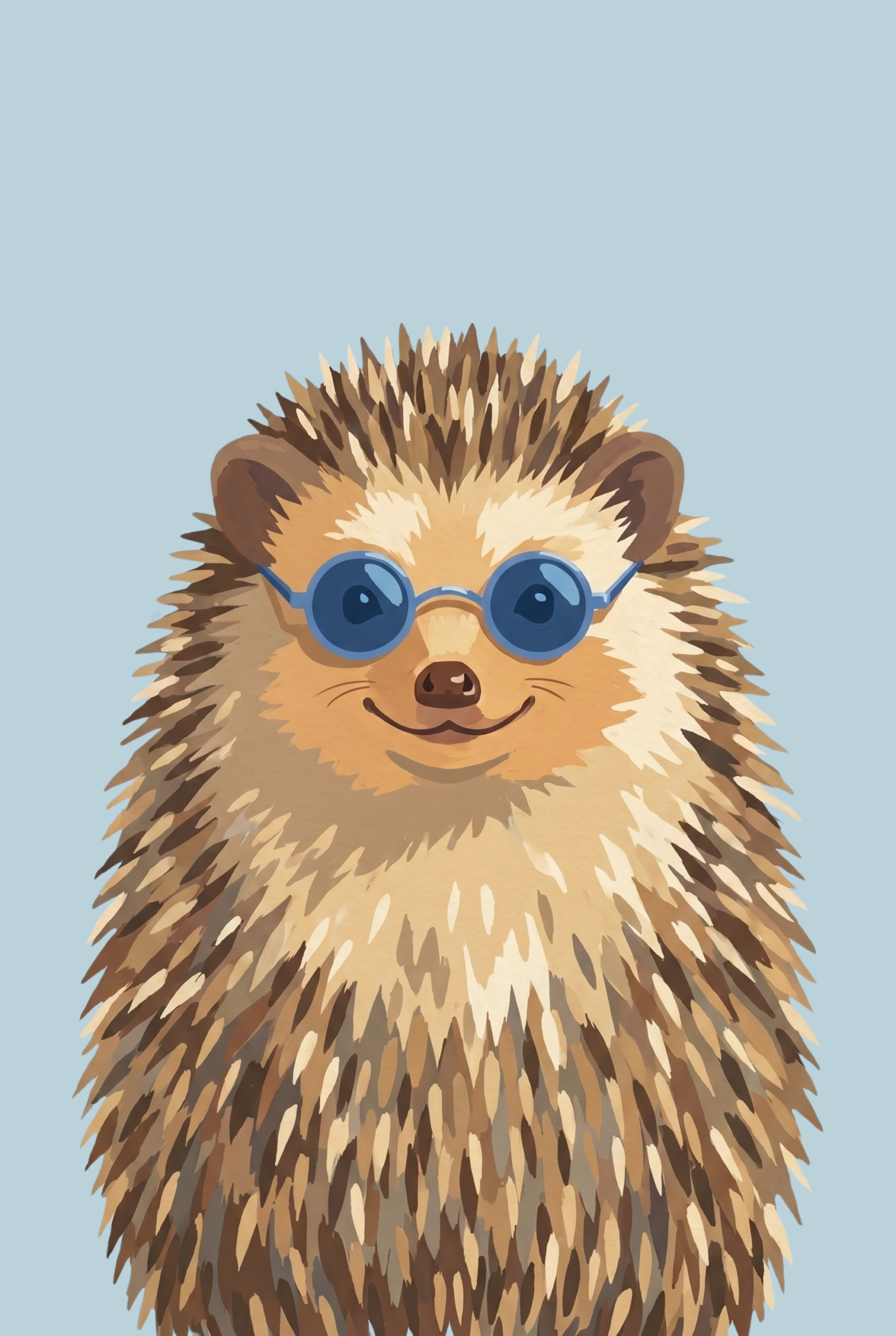Round Blue Shades Hedgehog Artwork - Chilled Prickly Pal