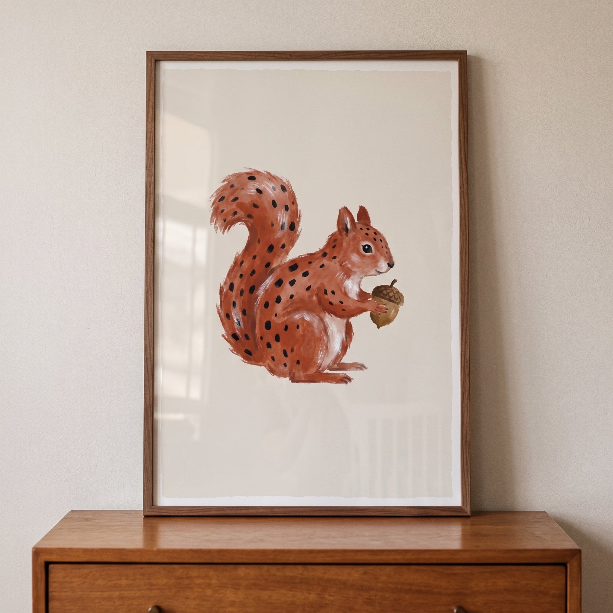 Rust Spotted Acorn Squirrel Wall Art - Spotted Forest Friend