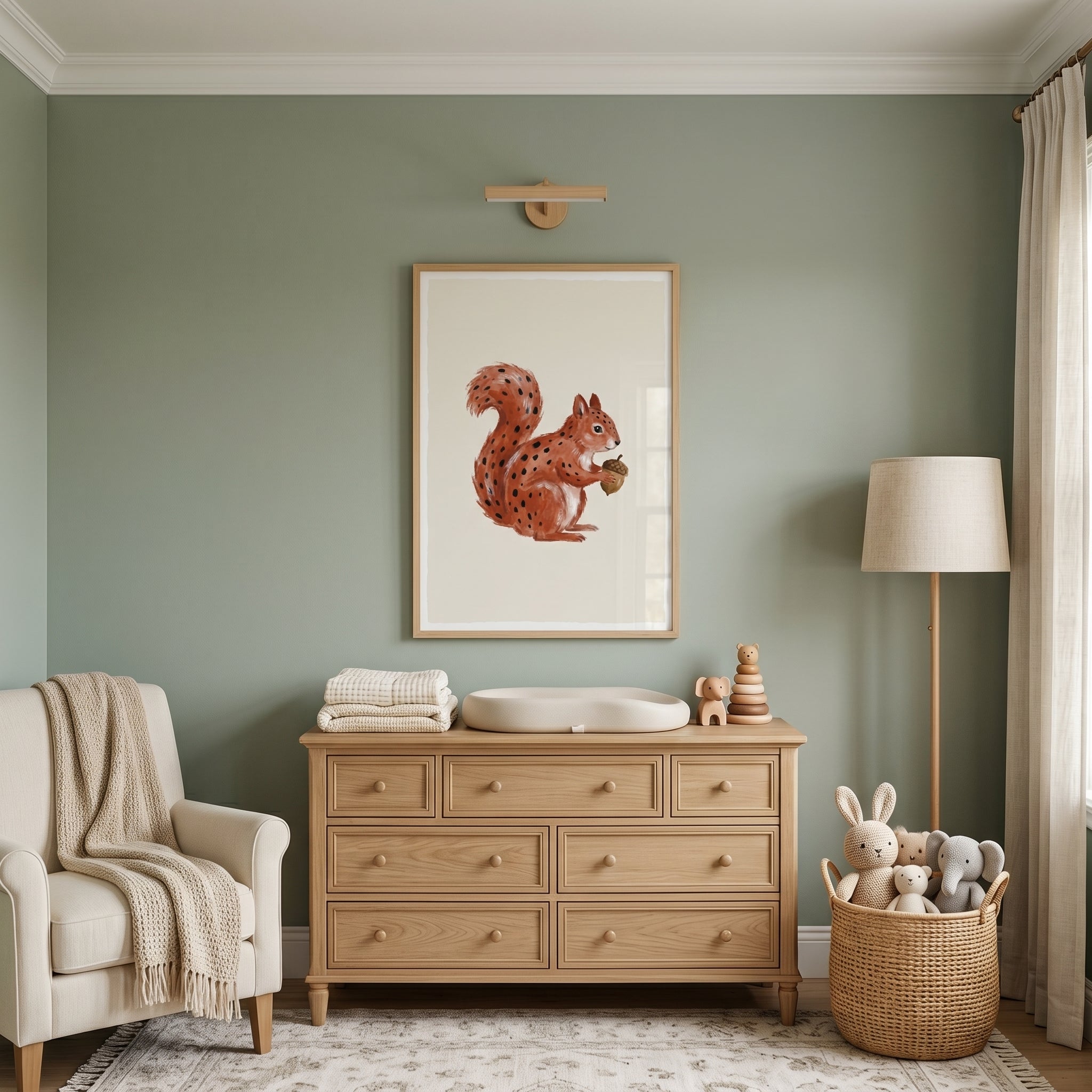 Rust Spotted Acorn Squirrel Wall Art - Spotted Forest Friend