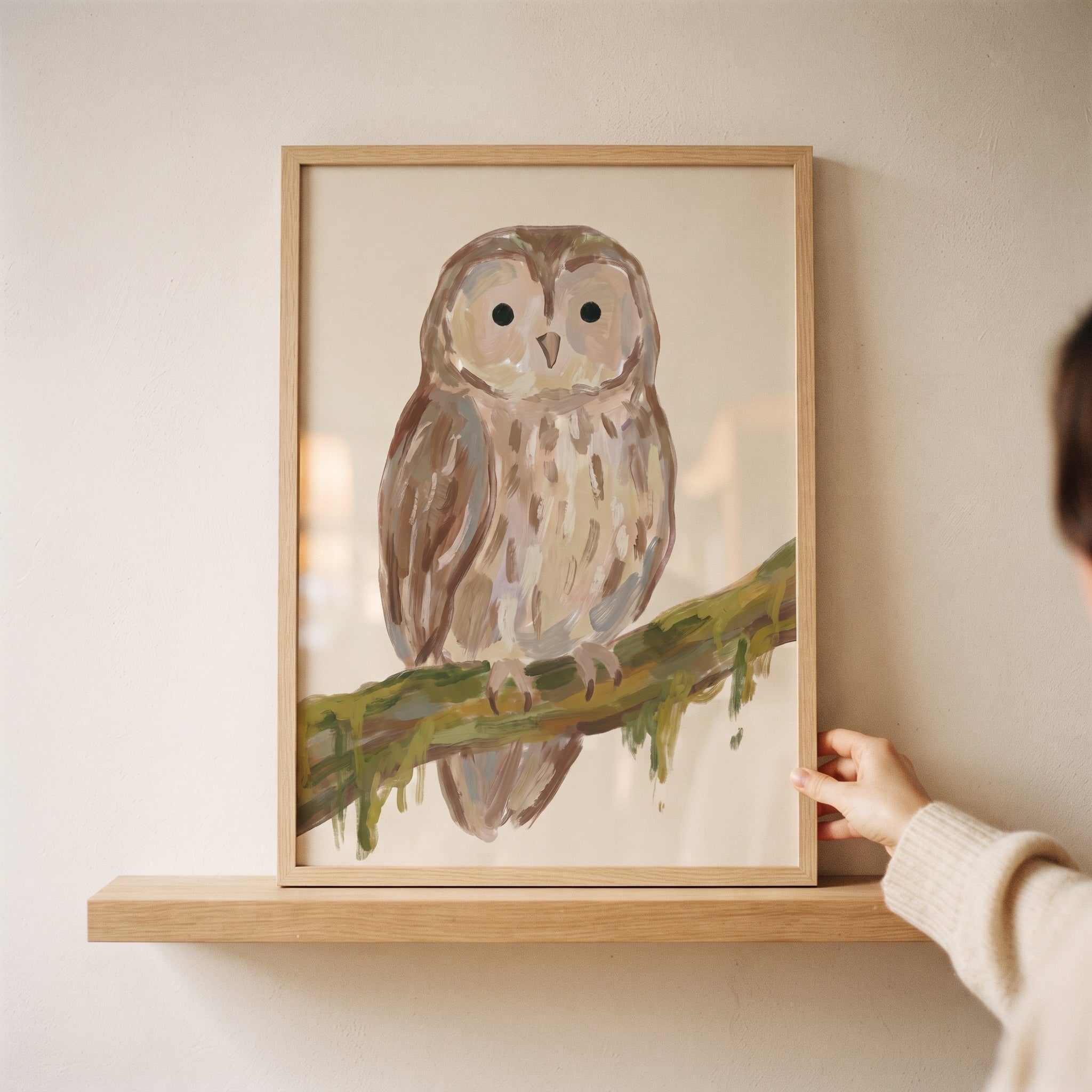 Rustic Brown Forest Owl Wall Art - Wise Wood Owl