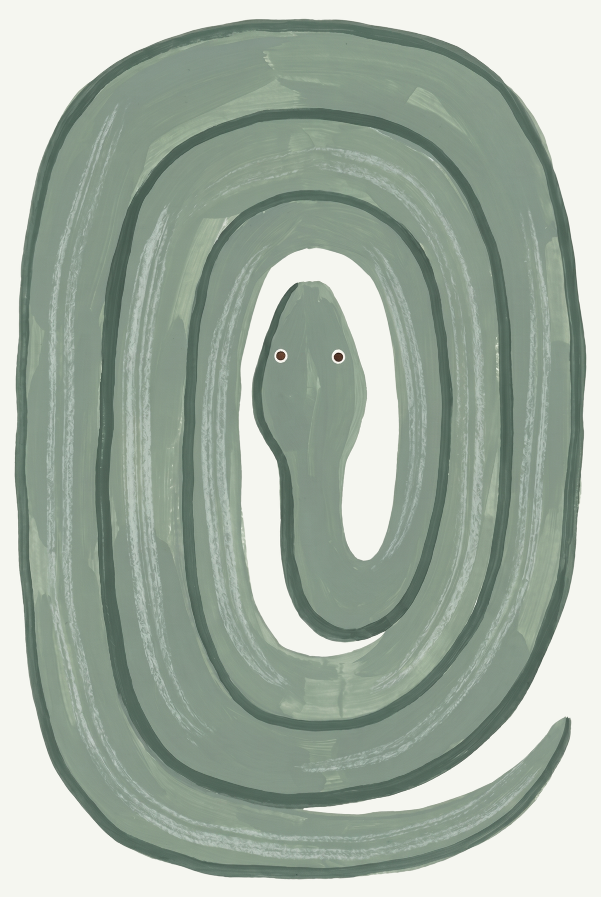 Sage Green Coiled Snake Wall Art - Infinite Sage Coil