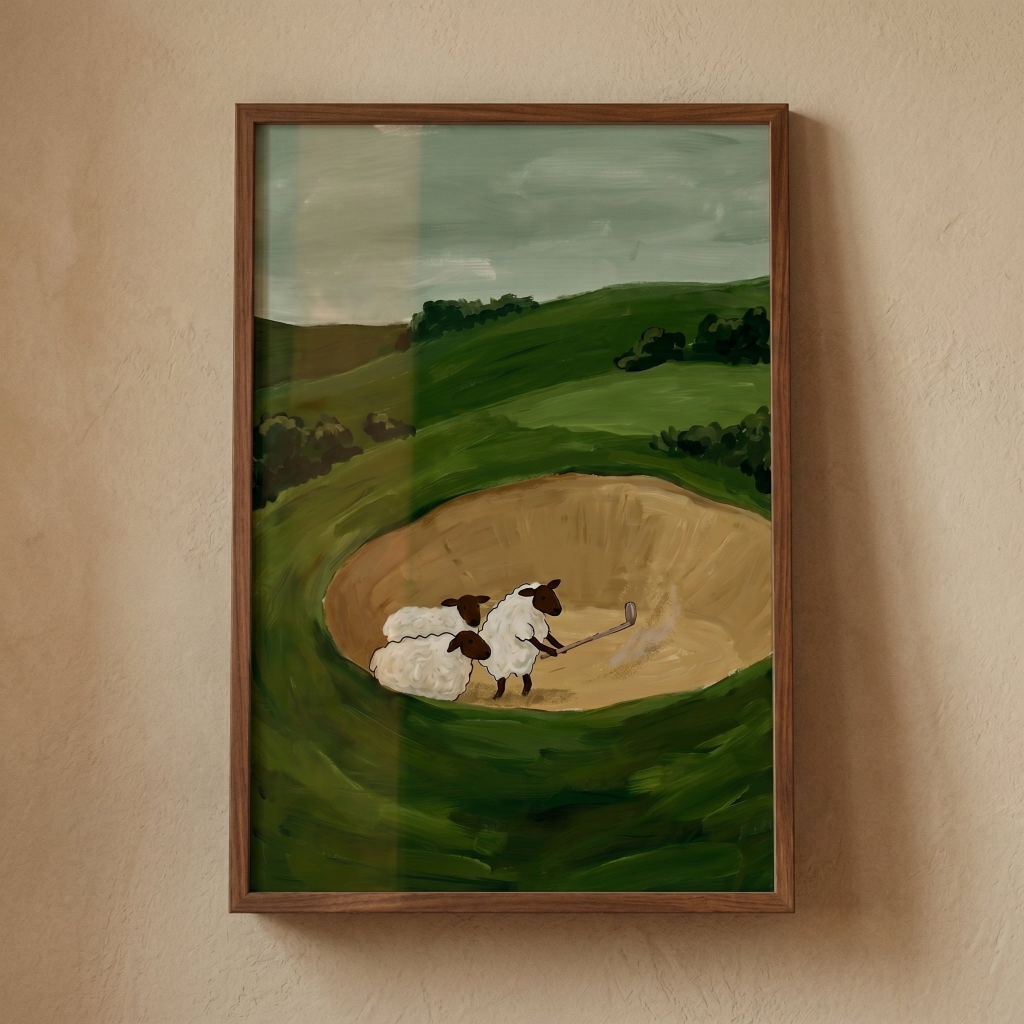 Sand Bunker Woolly Sheep Wall Art - Woolly Sand Trap