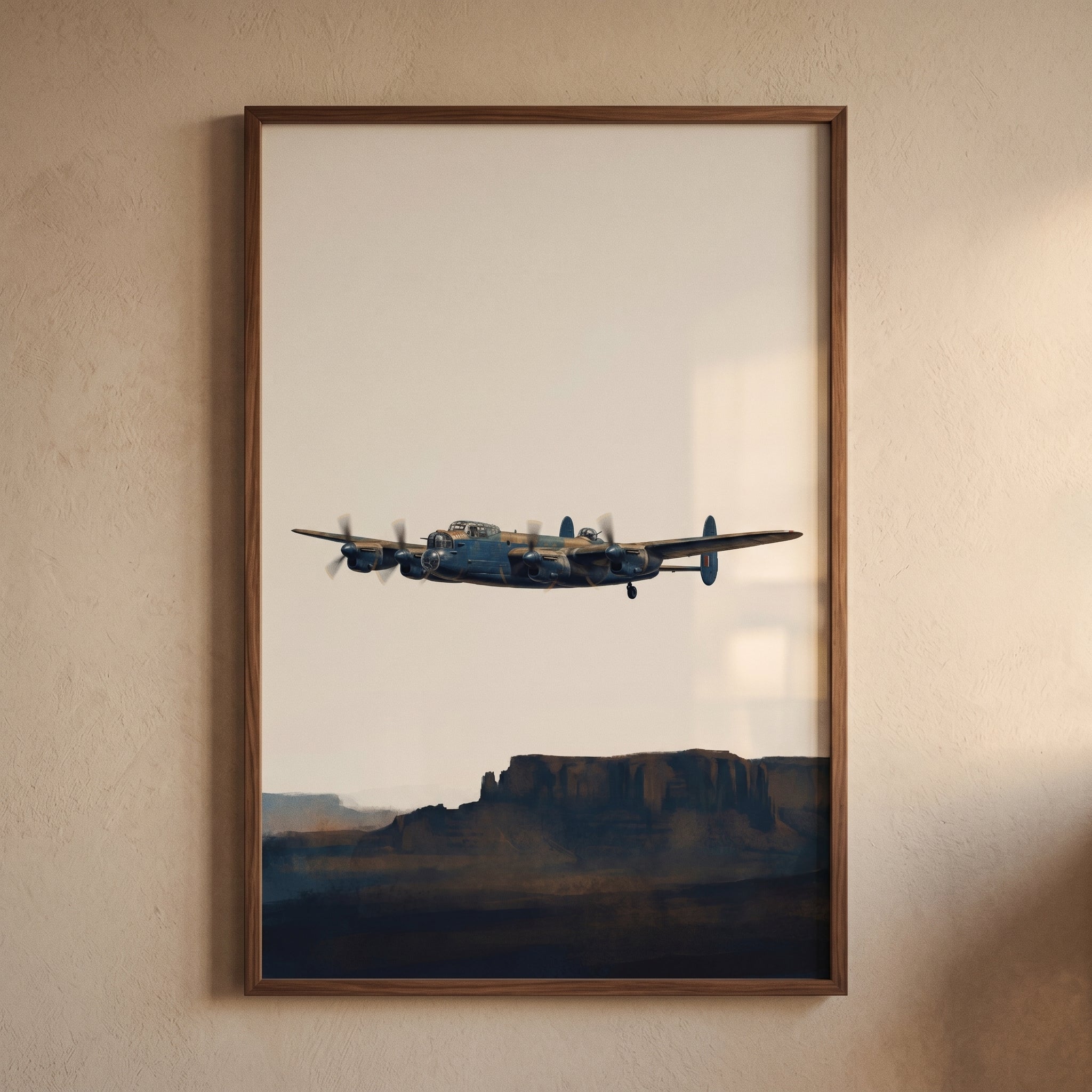 Sandstone Mesa Vintage Airplane Print - Desert Sky Mission
