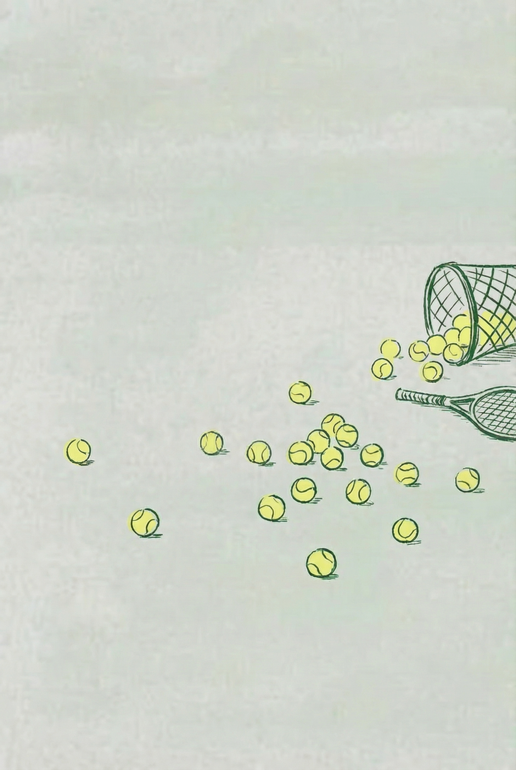 Scattered Yellow Tennis Ball Wall Art - Tennis Ball Spill