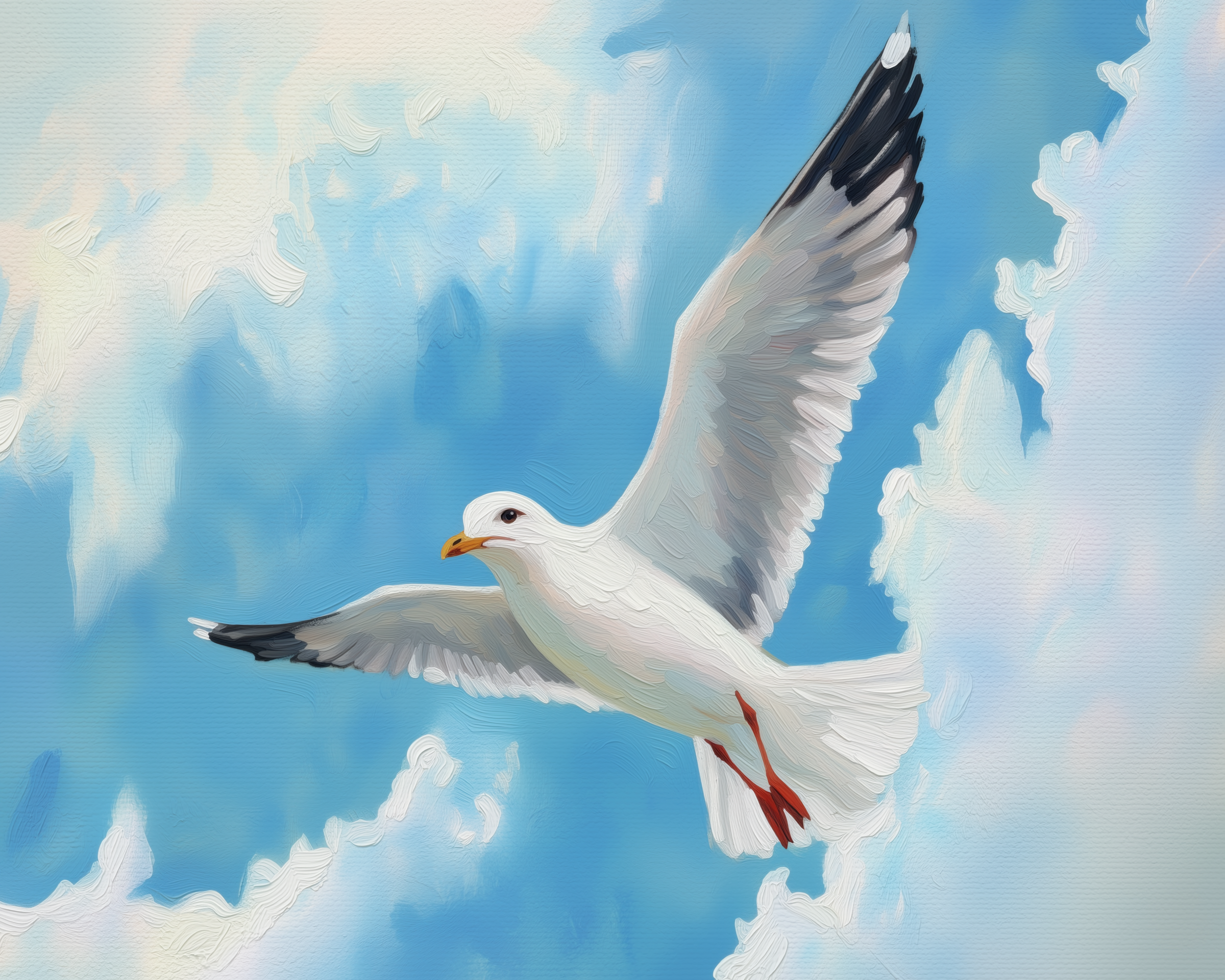 Skyward Grace - Seagull Wall Art for Living Room, Bedroom or Office