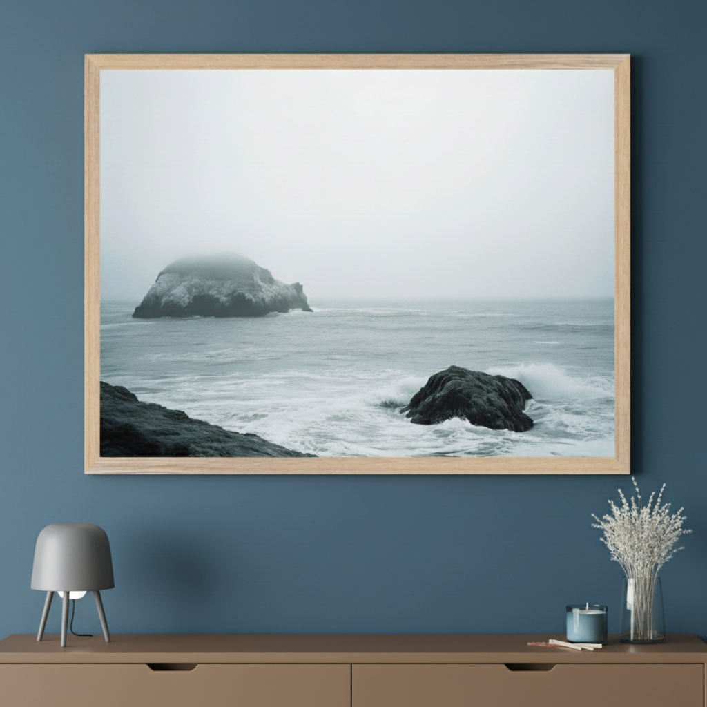 Oceanic Hush - Seascape Framed Wall Art for Living Room, Bedroom or Office