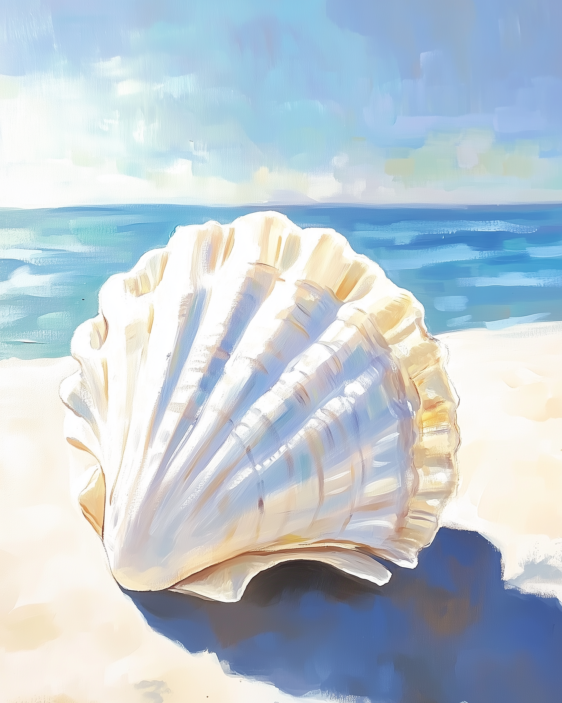 Shell Reverie - Seashell Wall Art for Living Room, Bedroom or Office