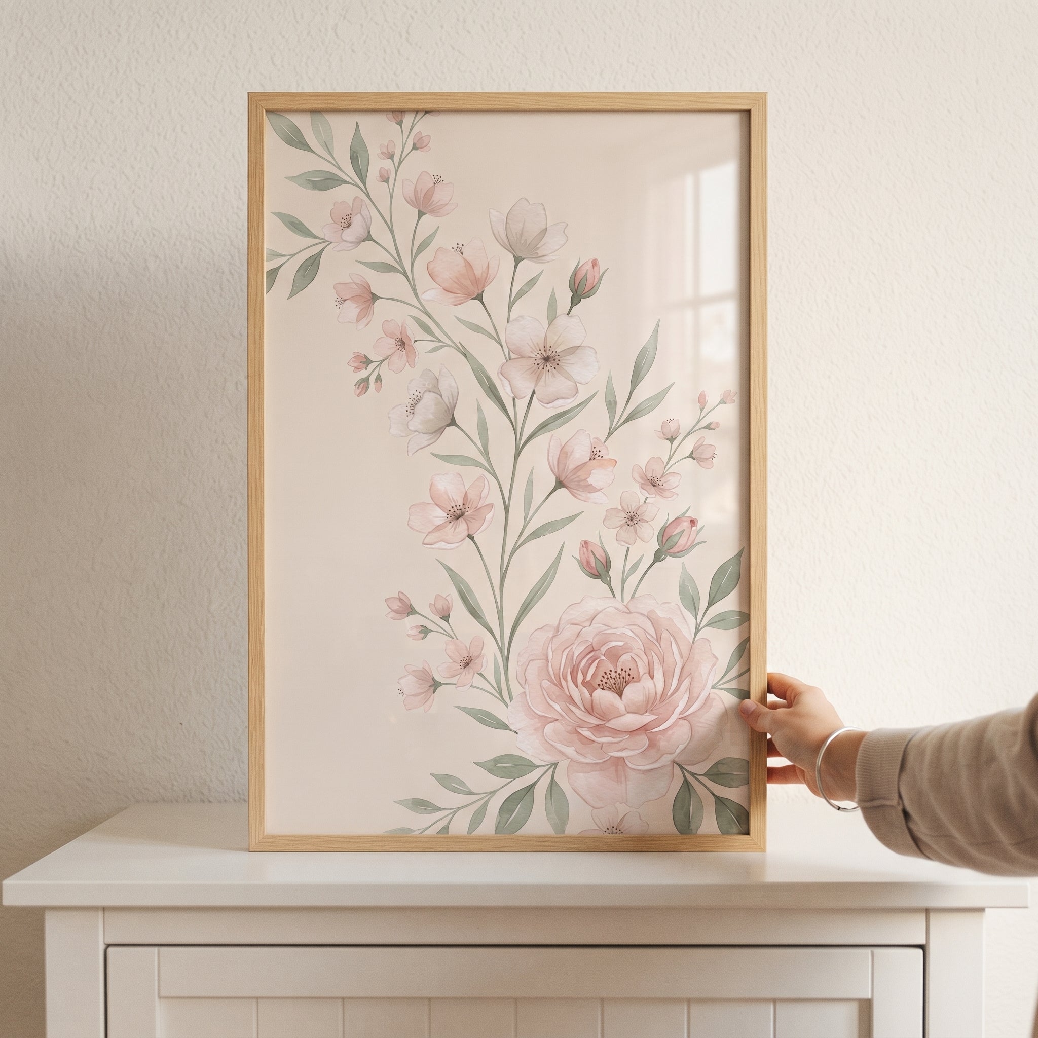 Shabby Chic Floral Wall Art - Elegant Floral Whisper
