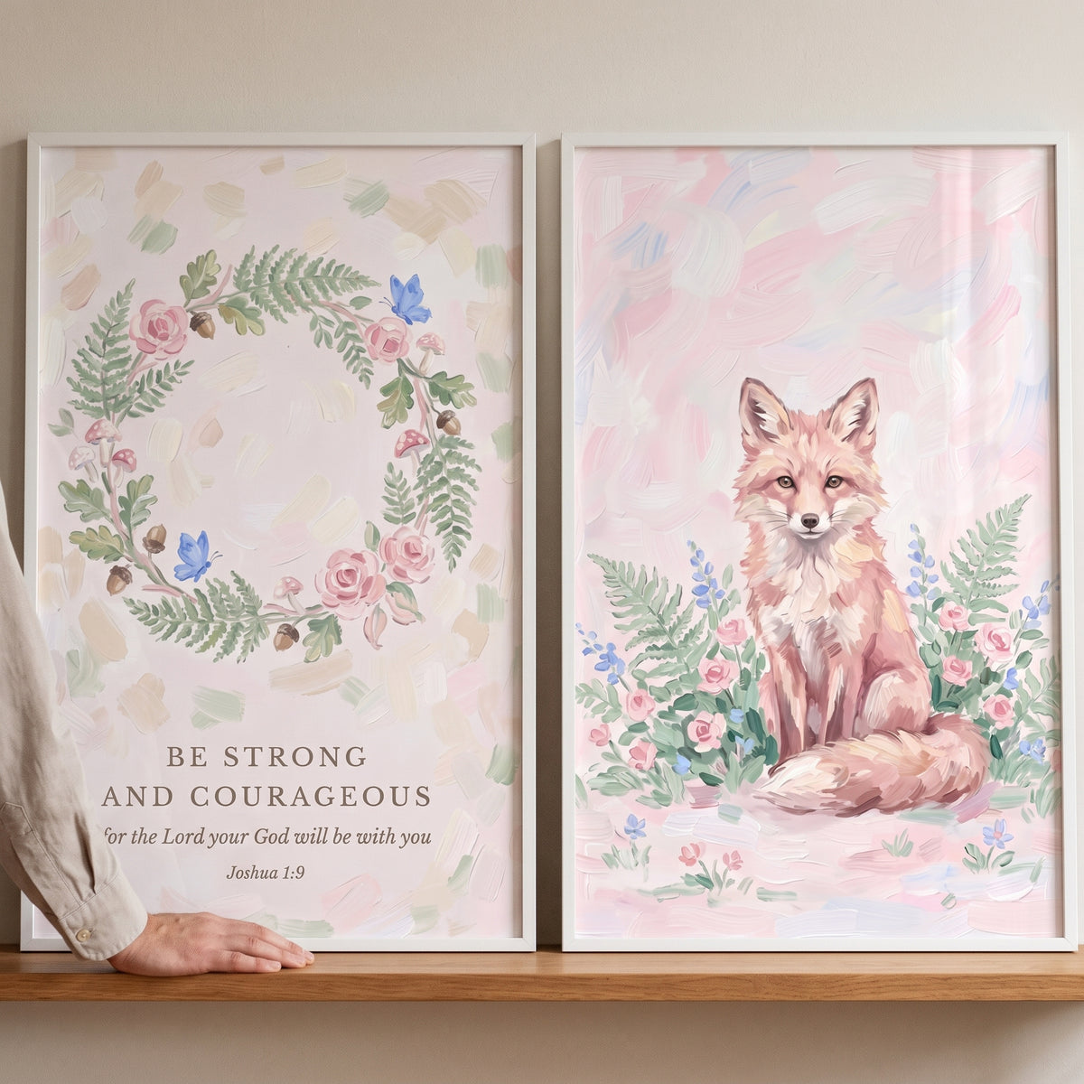 Shabby Chic Woodland Animals Wall Art Set of 2 - Courageous Woodland Fox