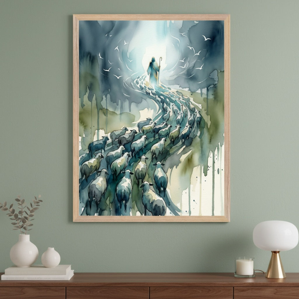 Luminous Way - Shepherd Framed Wall Art for Living Room, Bedroom or Office