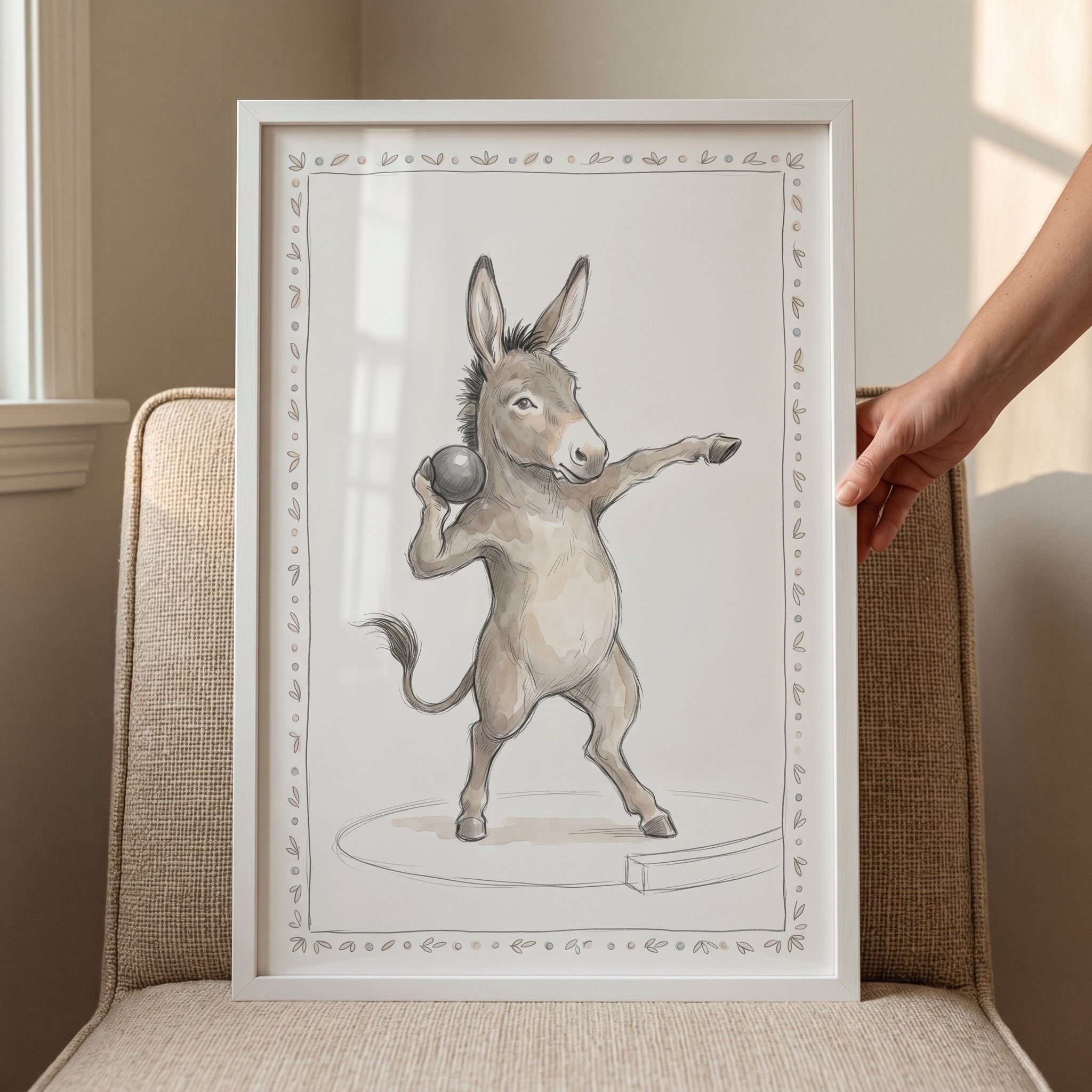 Shot Put Athlete Donkey Wall Art - Shot Put Donkey