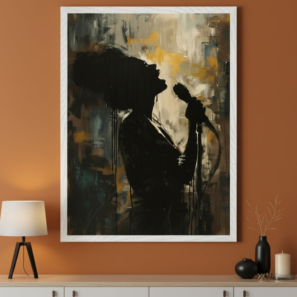 Rhythmic Canvas - Singer Framed Wall Art for Living Room, Bedroom or Office