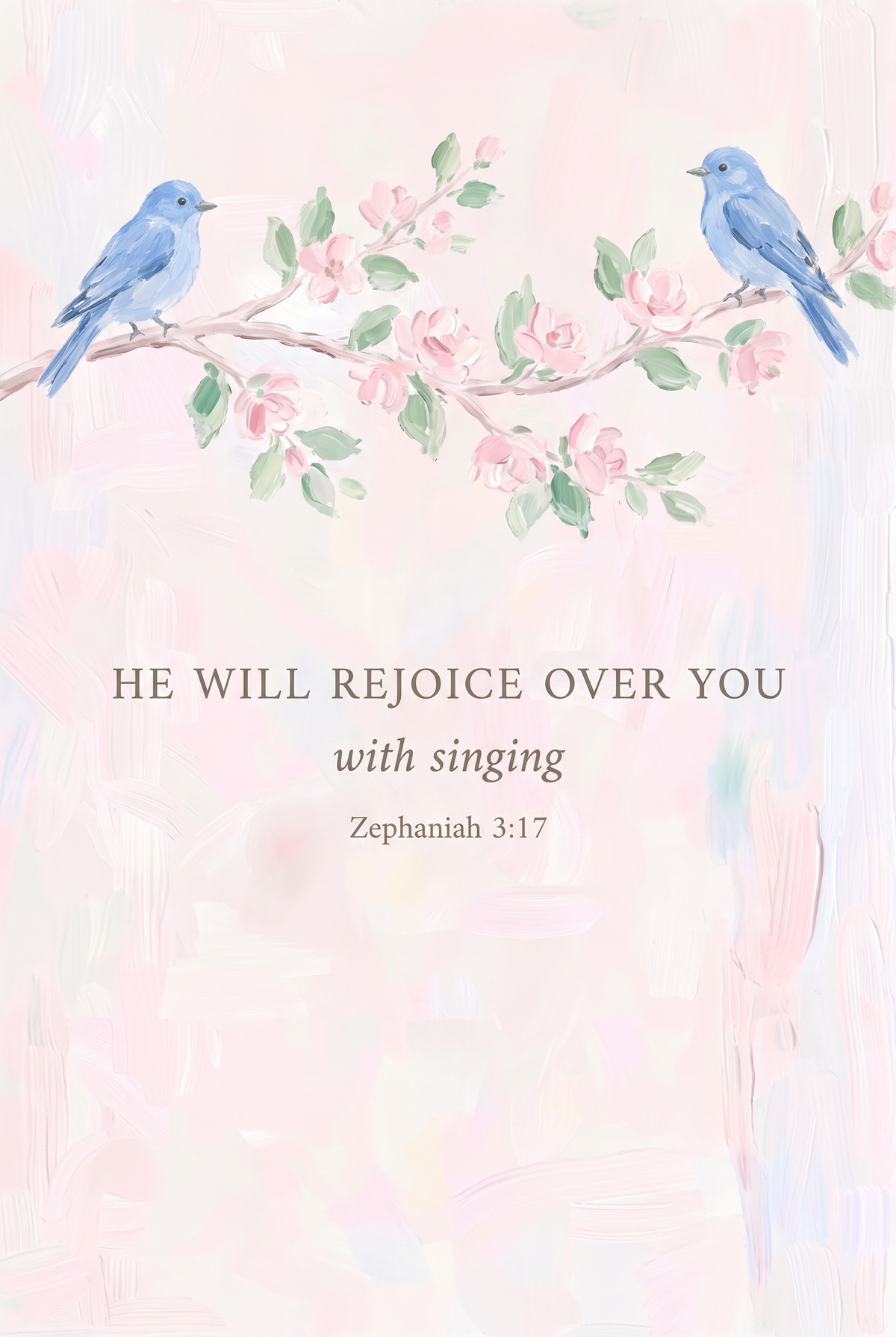 Singing Verse Blue Bird Bible Wall Art - Joyful Song Birds