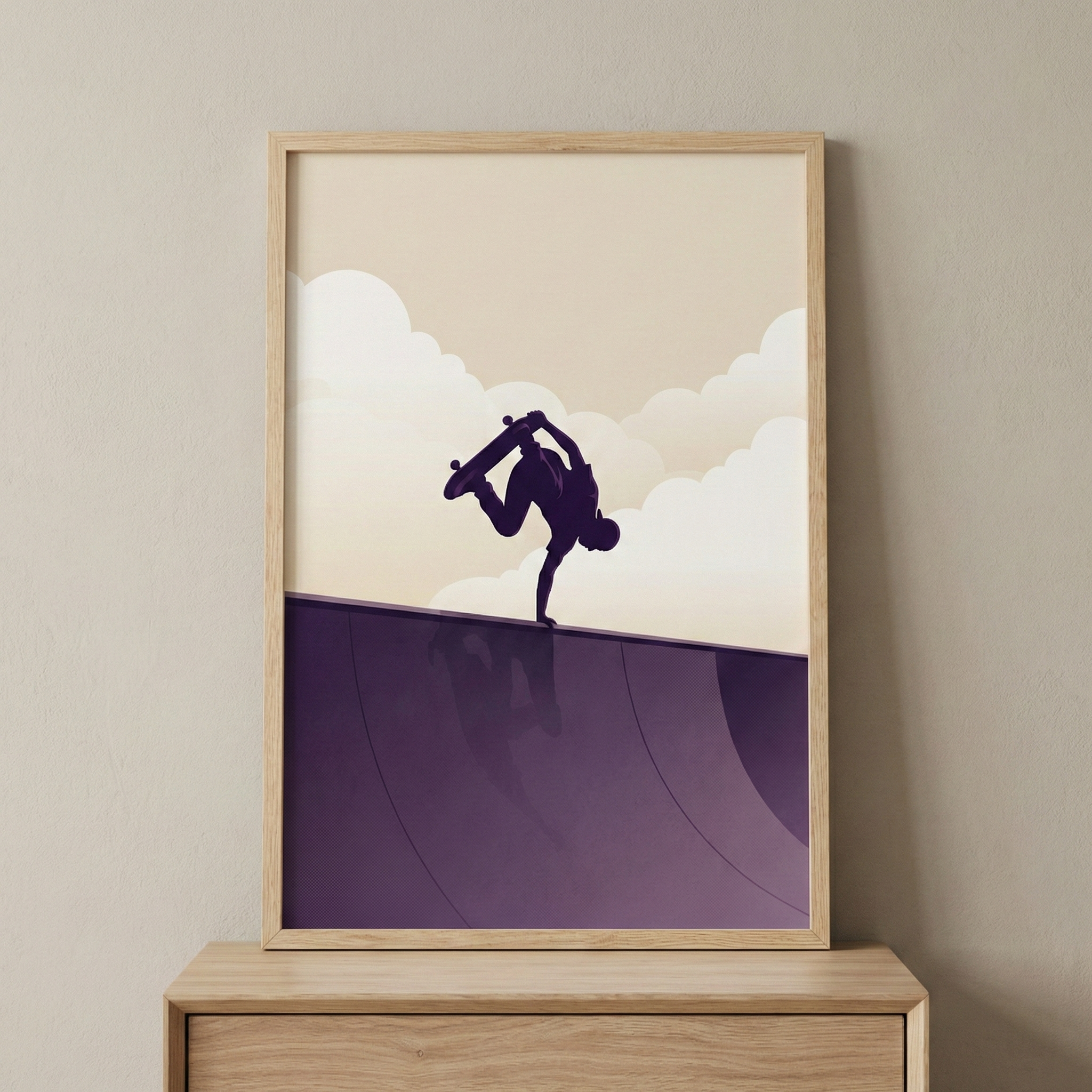 Skateboarder Handplant Wall Art - Skyward Handplant