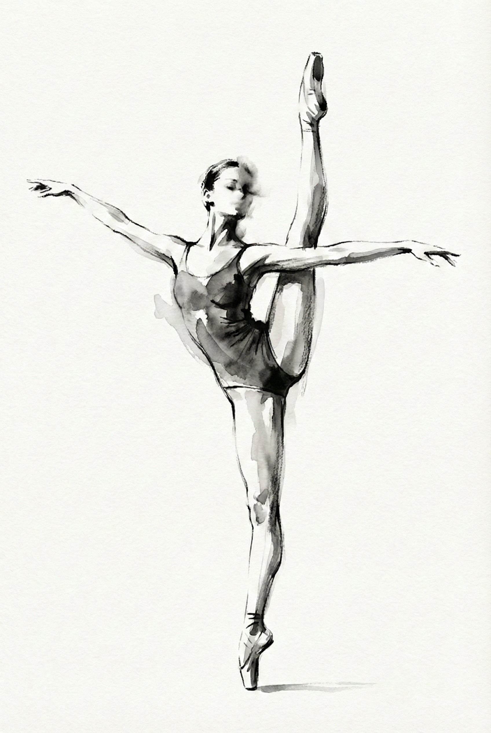 Sketch Ballerina Artwork - Graceful Ink Motion