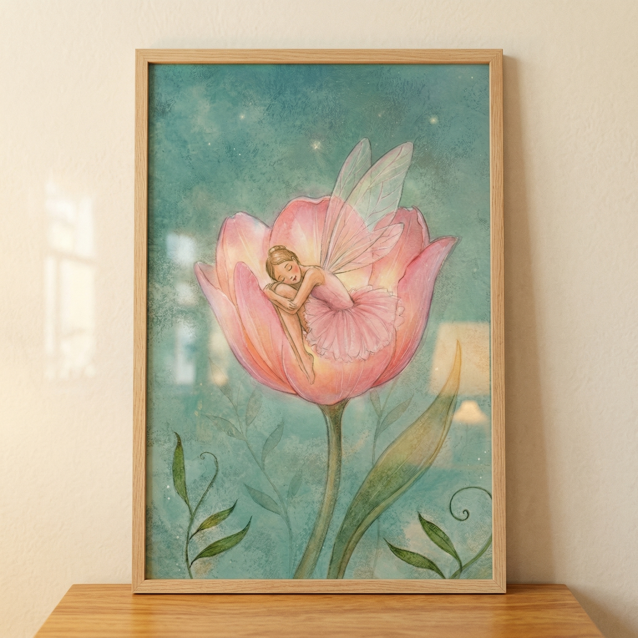 Sleeping Tulip Fairy Wall Art - Sleeping Tulip Fairy