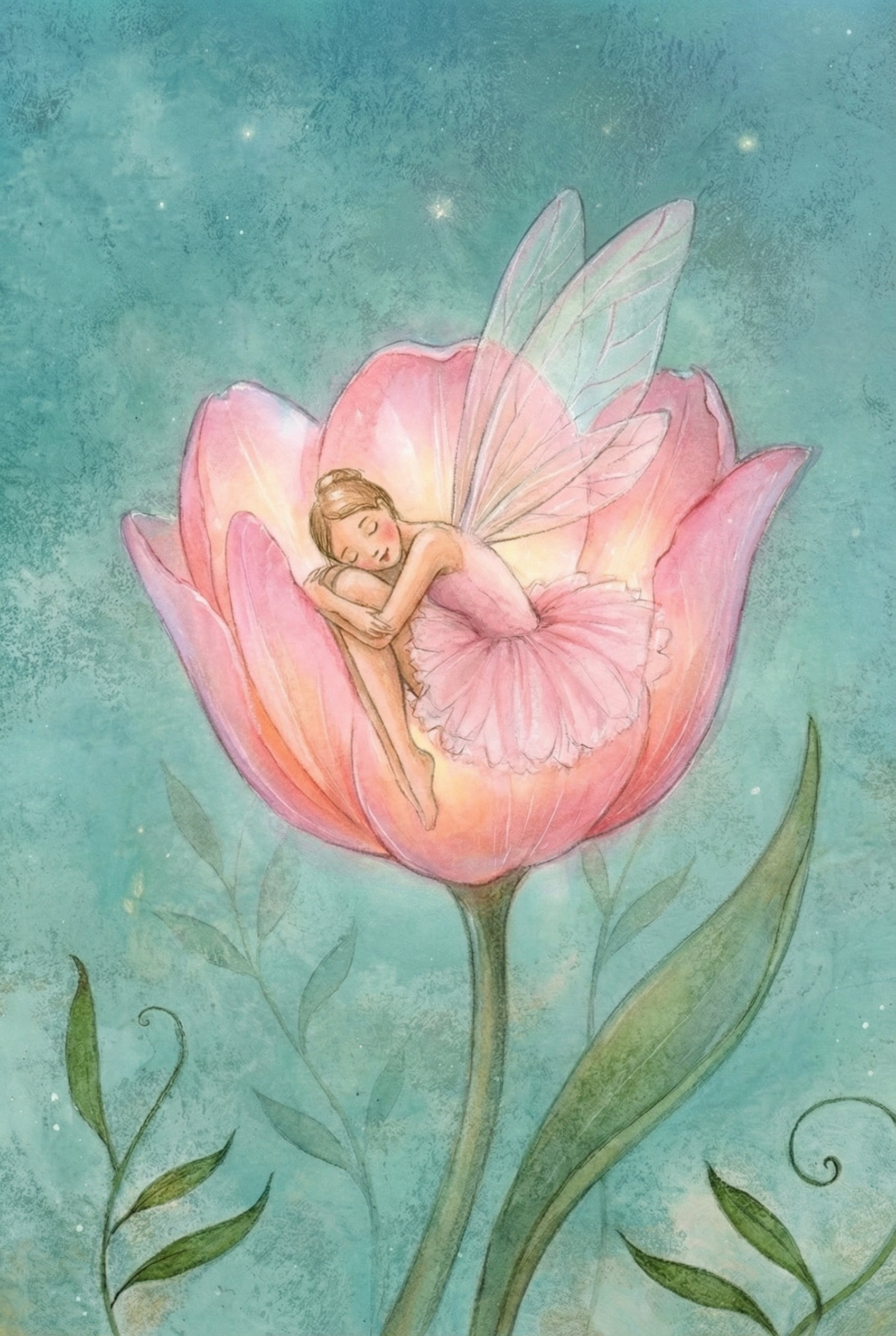 Sleeping Tulip Fairy Wall Art - Sleeping Tulip Fairy