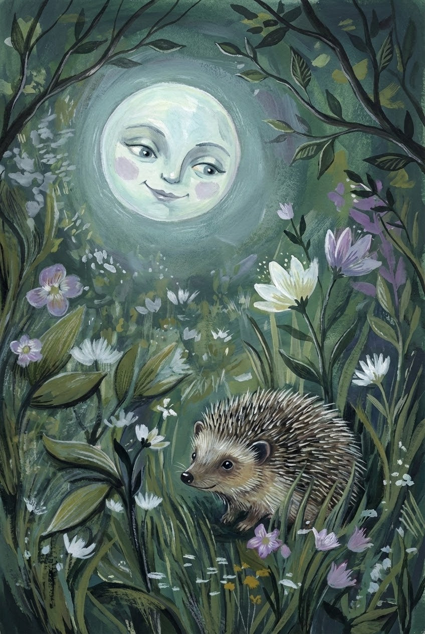 Hedgehog's Lullaby - Hedgehog Framed Wall Art for Nursery, Playroom or Kids Bedrooms