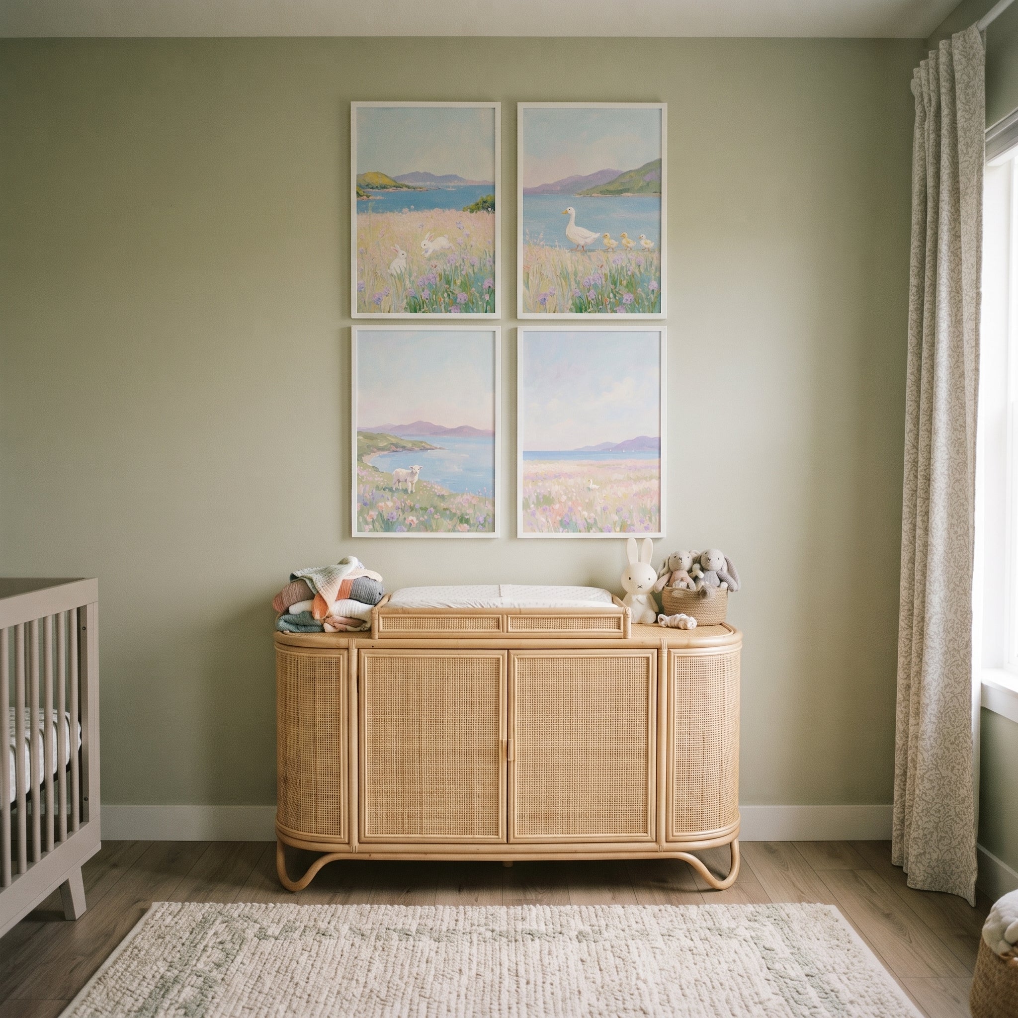 Soft Lilac Animal Coastal Wall Art Set of 4 - Serene Meadow Life