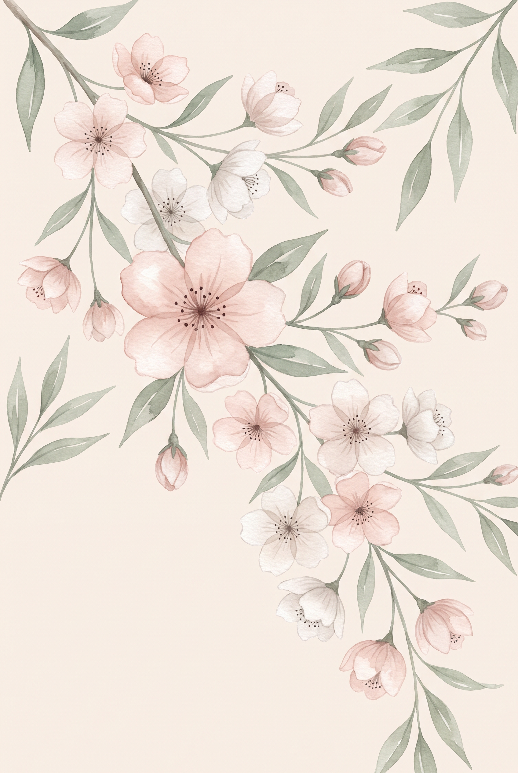 Soft Watercolor Pink Floral Wall Art - Soft Petal Bloom