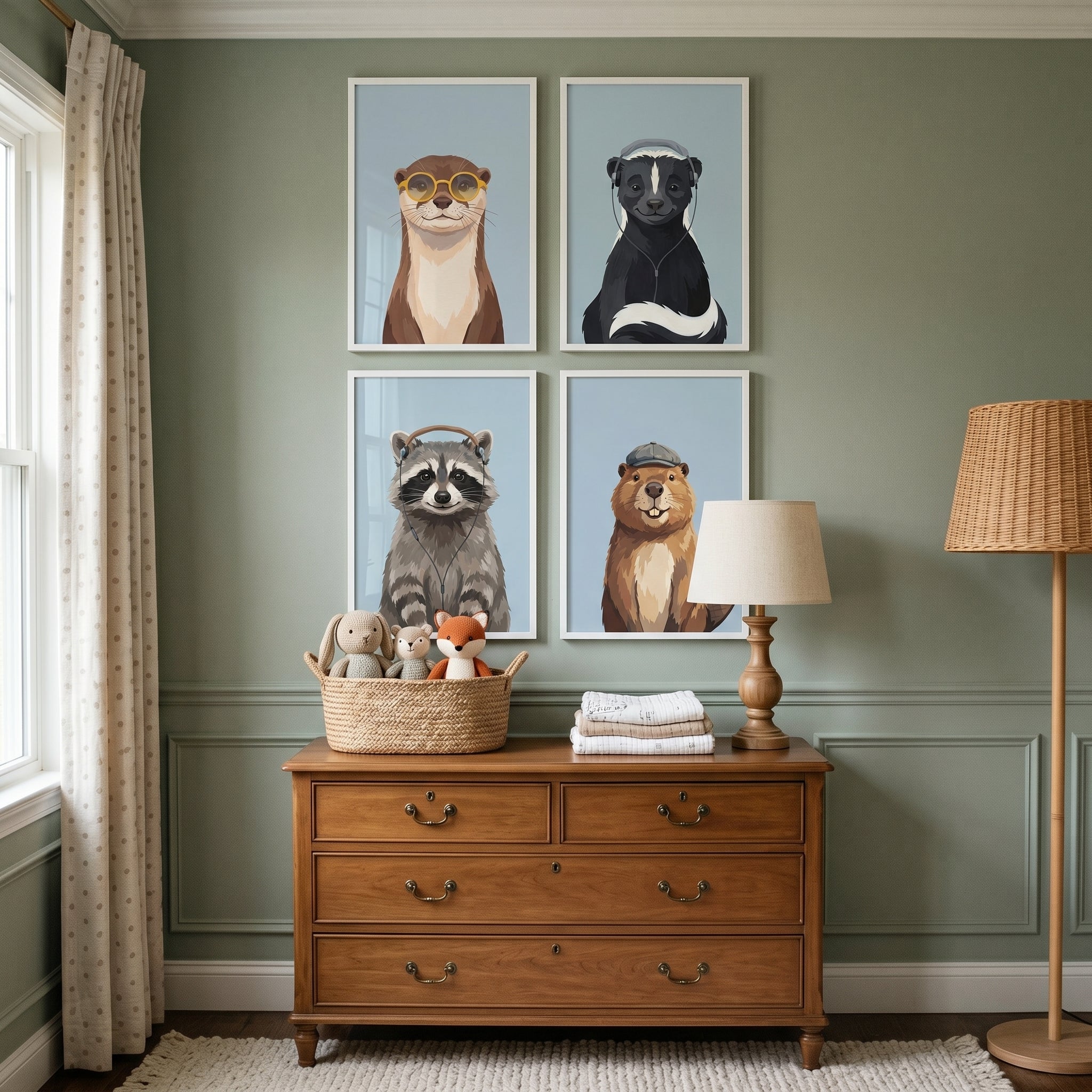 Sophisticated Accessory Woodland Animals Wall Art Set of 4 - Cool Critter Crew
