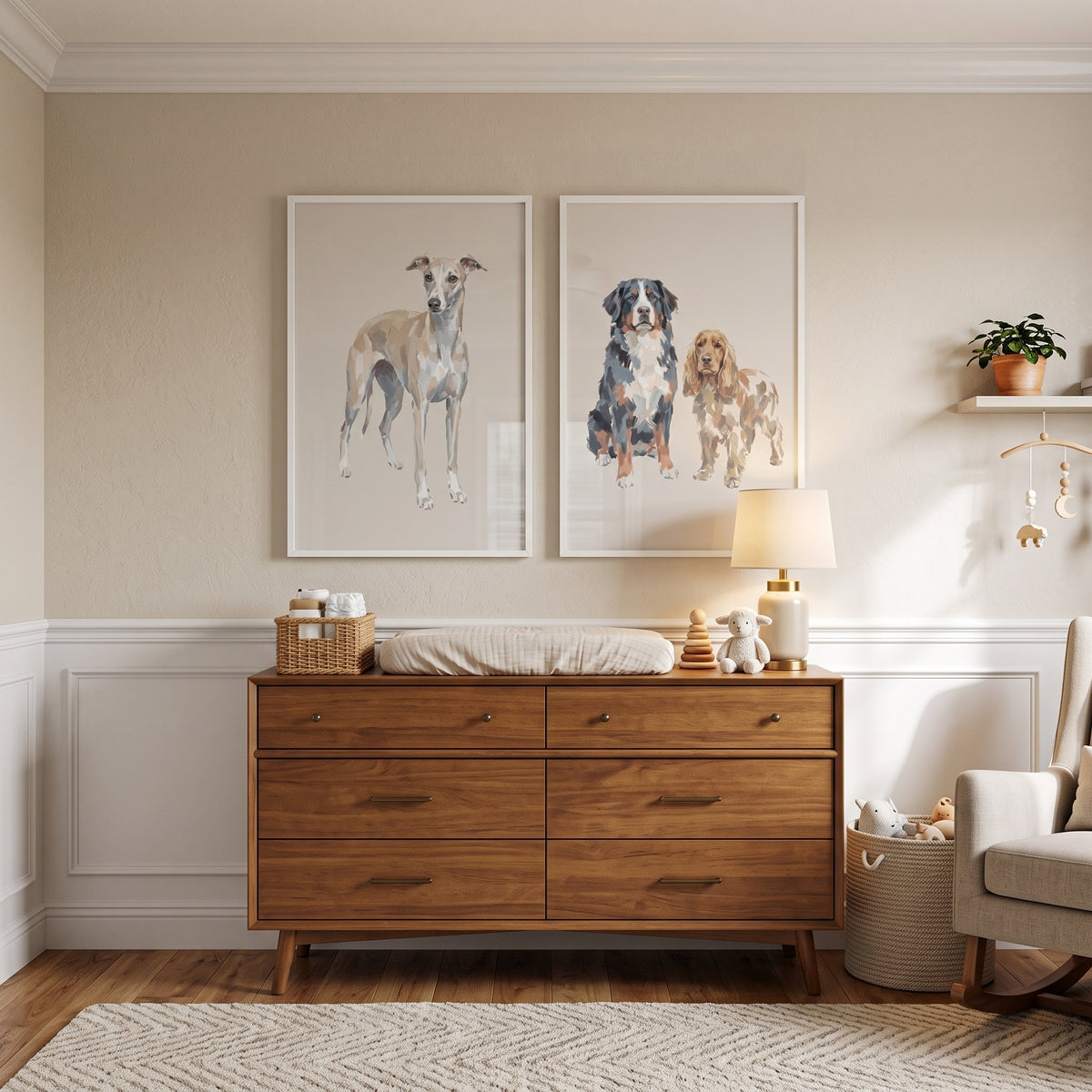 Sophisticated Multi Breed Dog Wall Art Set of 2 - Charming Dog Art