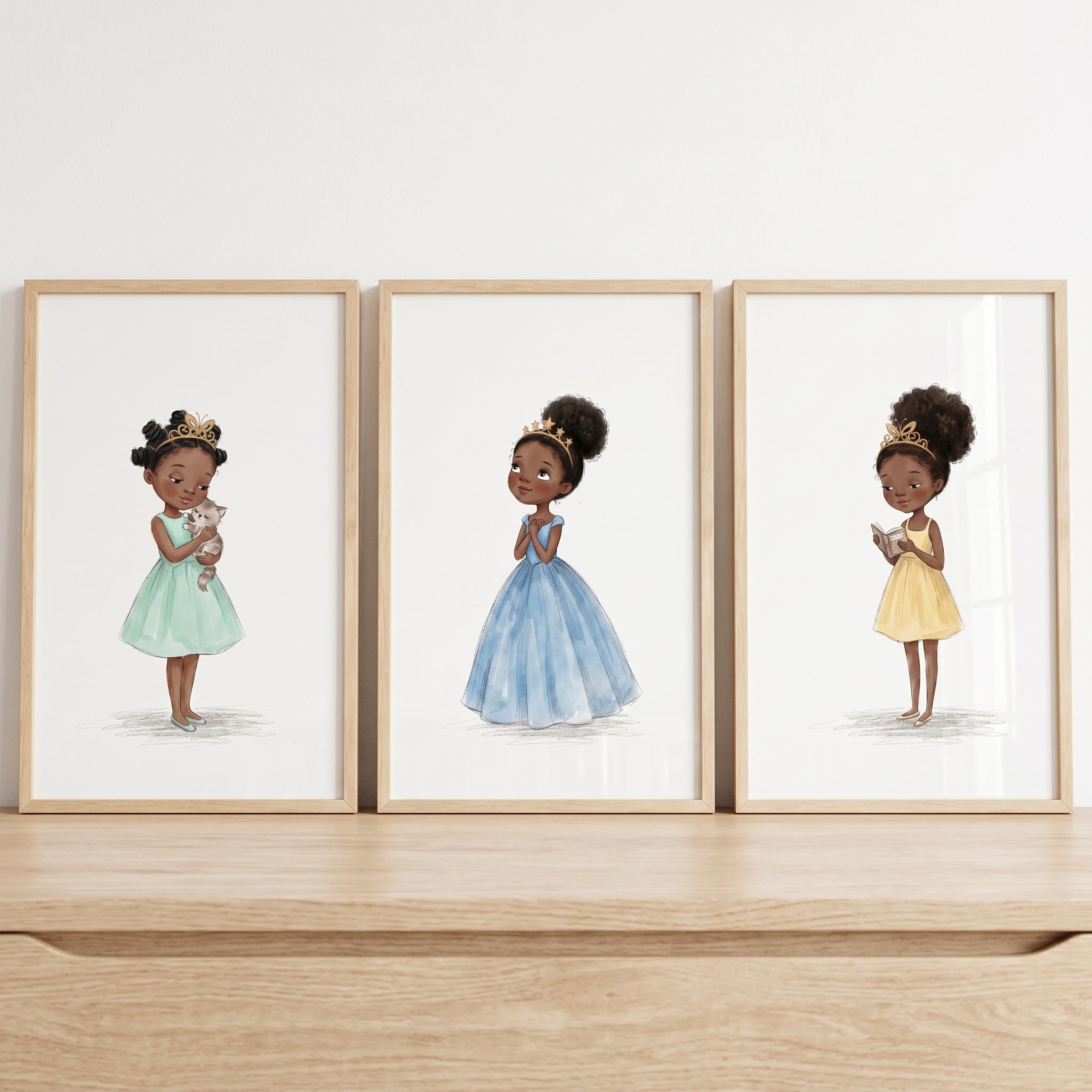 Sophisticated Princess Wall Art Set of 3 - Little Royal Trio