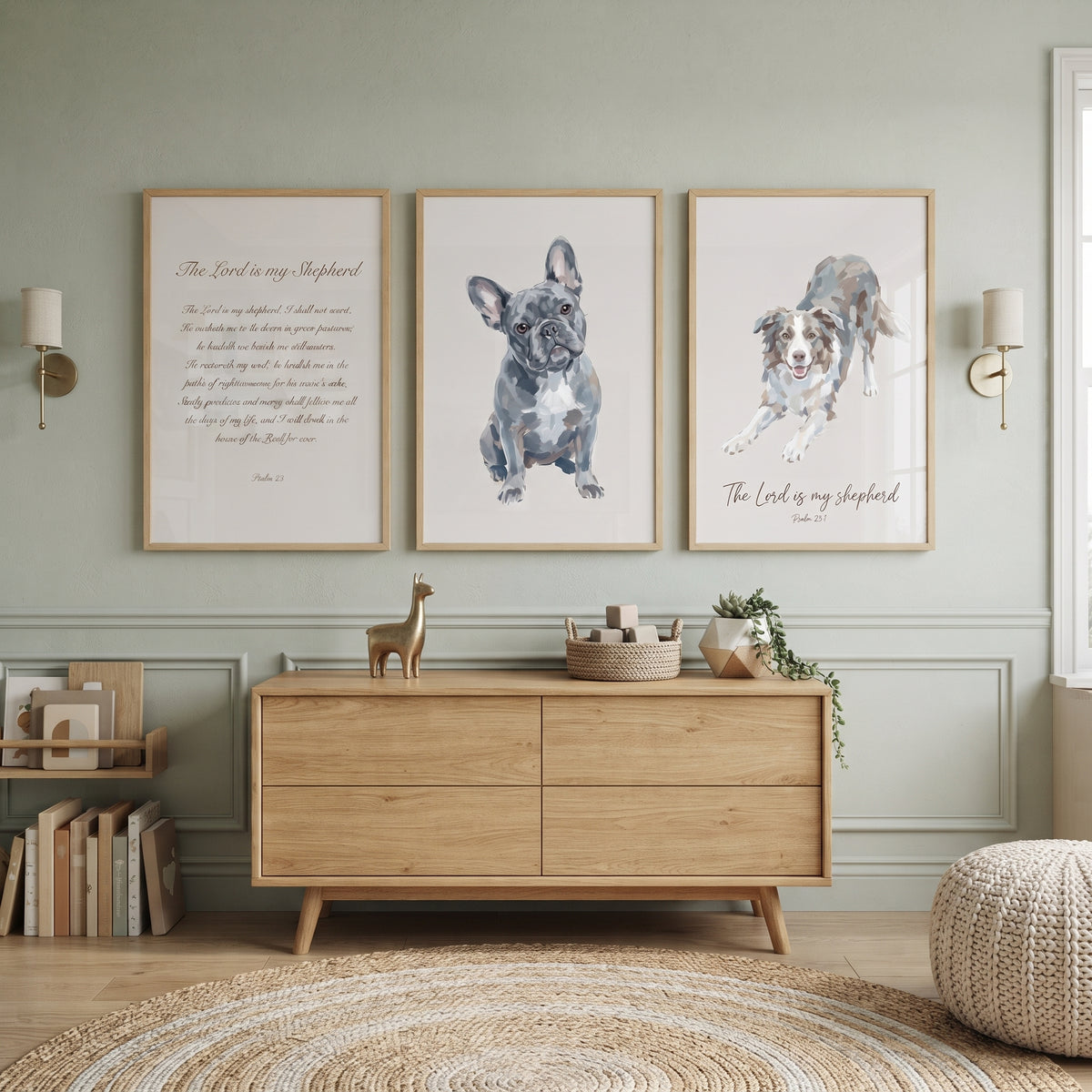 Sophisticated Scripture Pet Dogs Wall Art Set of 3 - Sacred Dog Grace