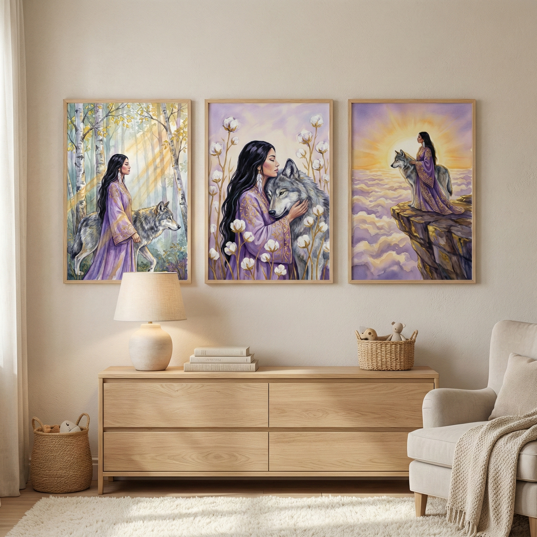 Spirit Wolf Print Set Of 3 - Spirit Wolf Journey