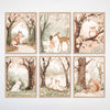 Spring Woodland Animals Set of 6 Wall Art for Nursery, Playroom or Kids Bedrooms - Blossoms & Whispers Set | Volume 1
