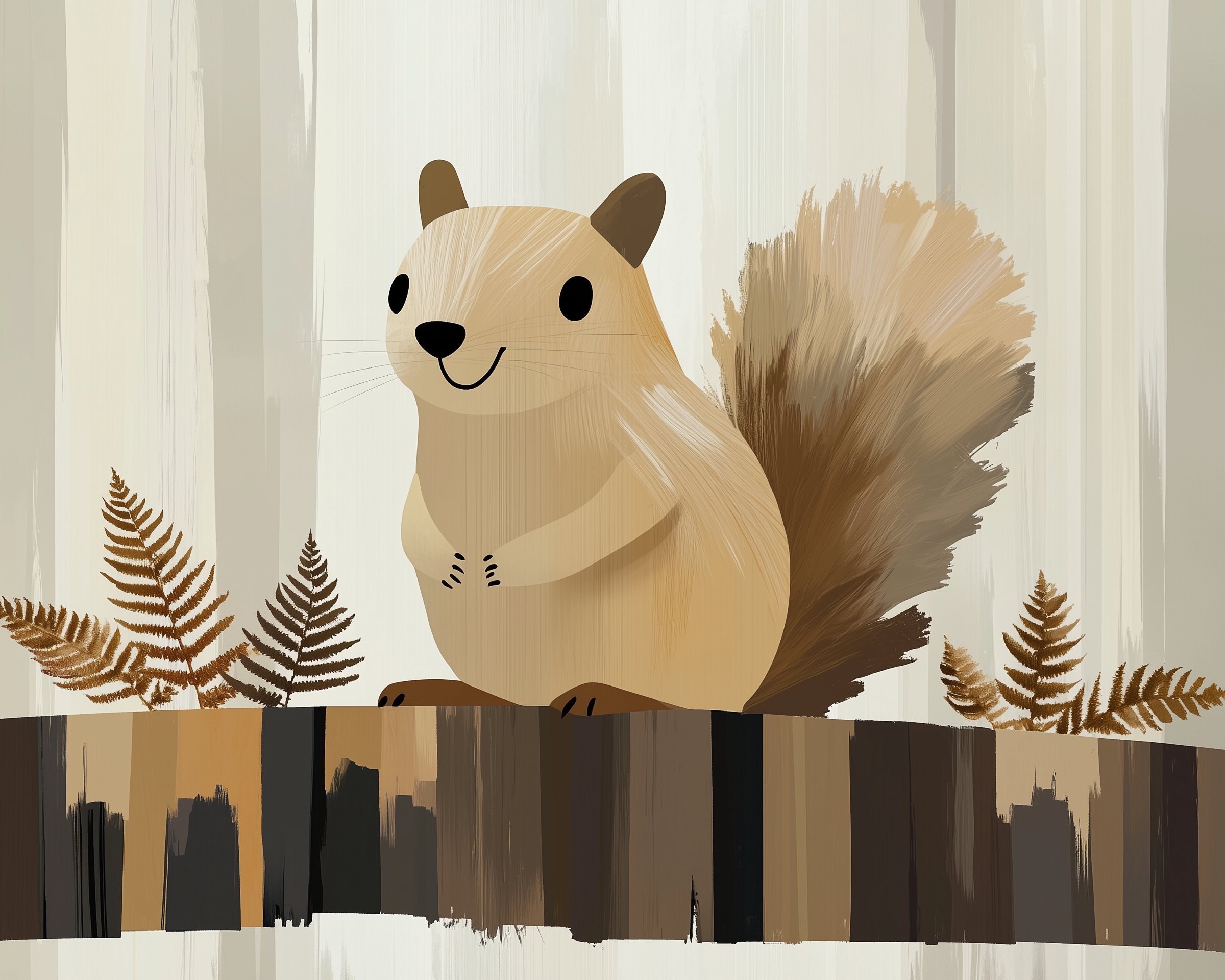 Wildling Wonders Squirrel Wall Art for Nursery, Playroom or Kids Bedrooms - Woodland Forest Animal Decor - Furry Jumper