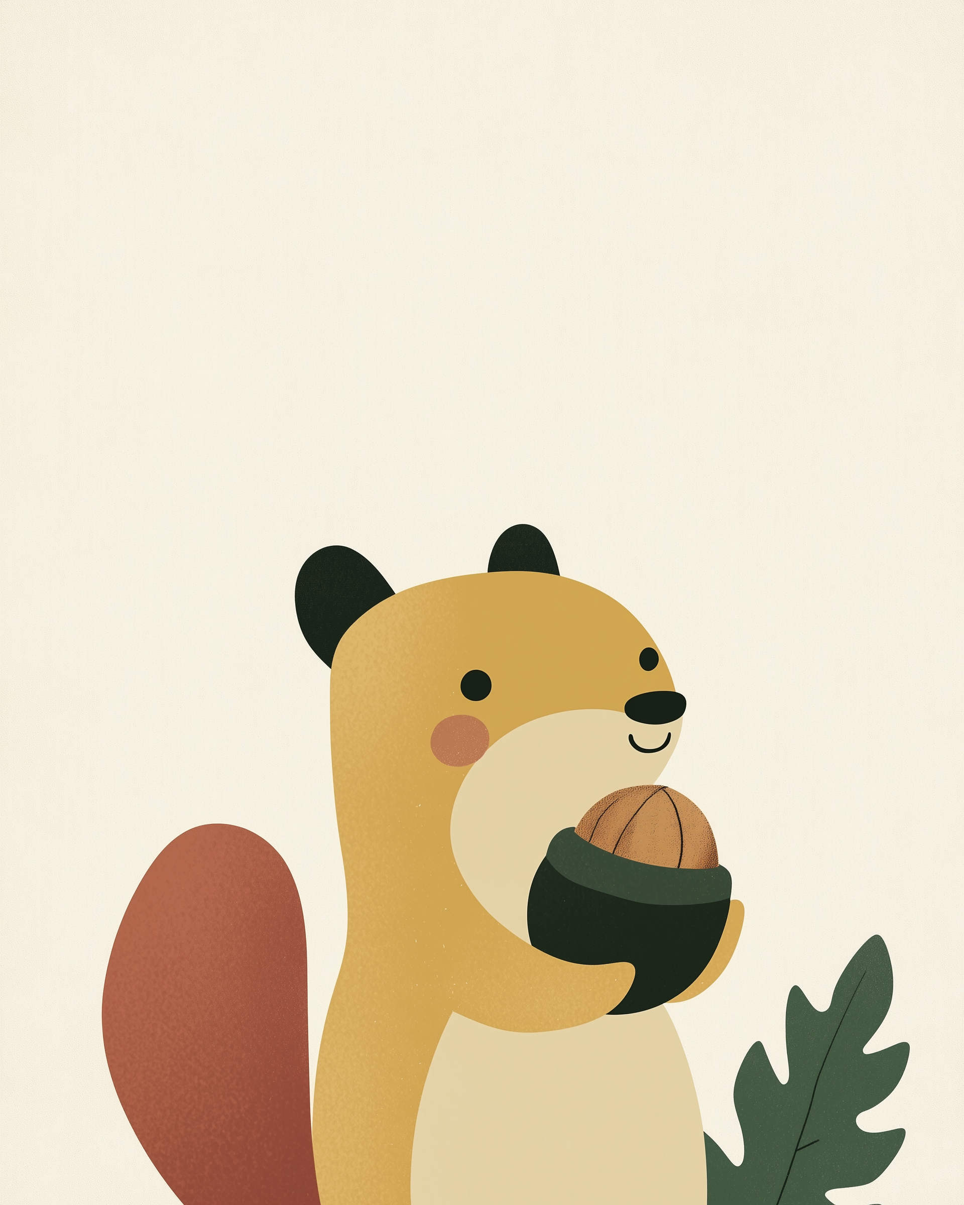 Woodland Squirrel Wall Art for Nursery, Playroom or Kids Bedrooms - Cute Pastel Forest Animal Decor - Nutty Buddy