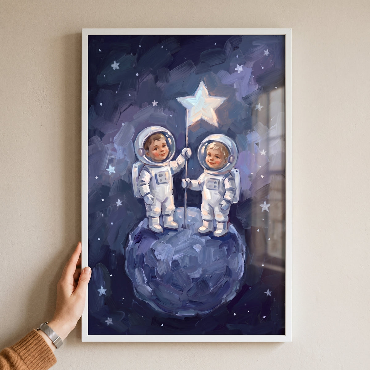 Star Flag Toddler Astronauts Wall Art - Little Star Catchers