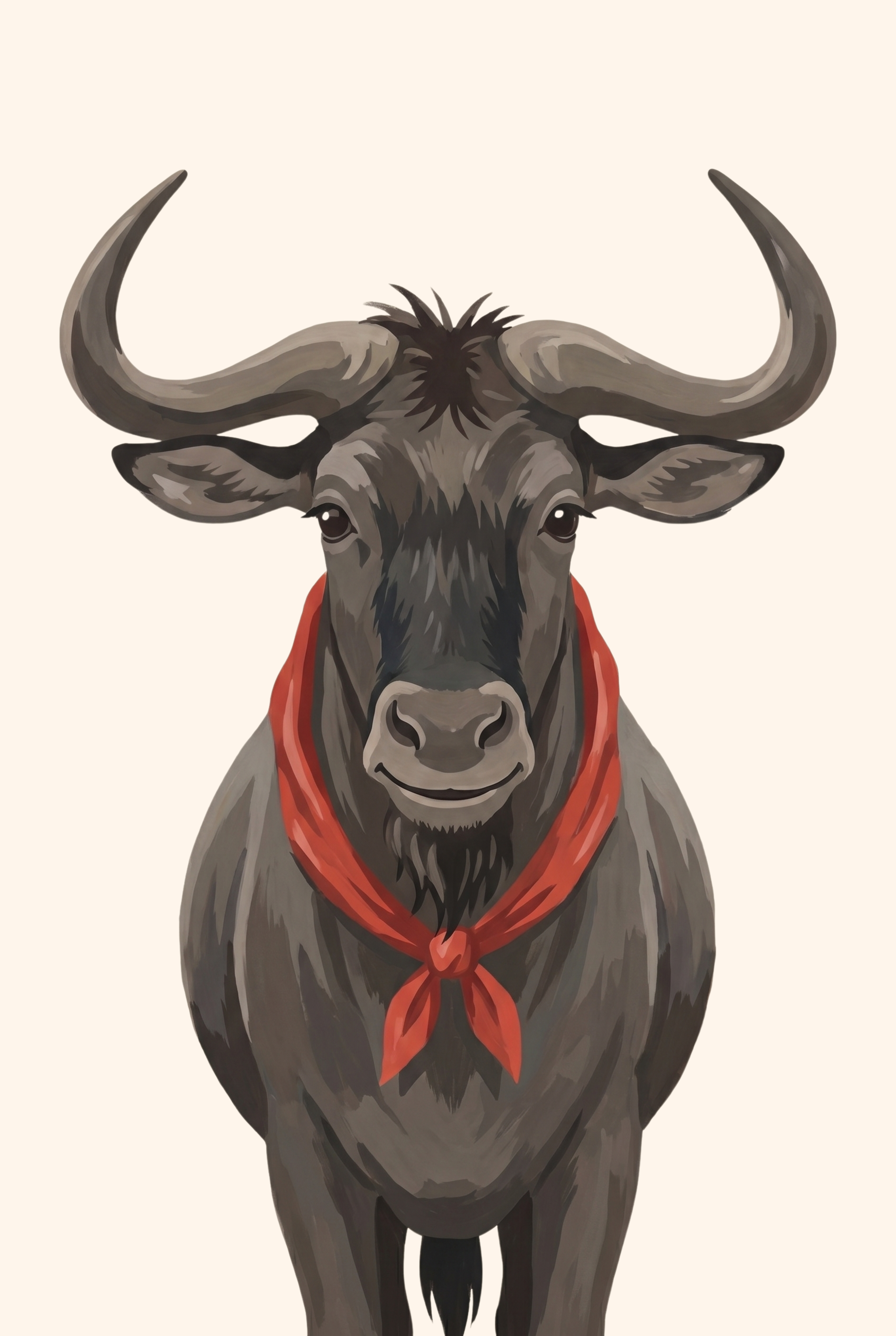 Stylish Red Bandana Wildebeest Wall Art - The Dapper Gnu