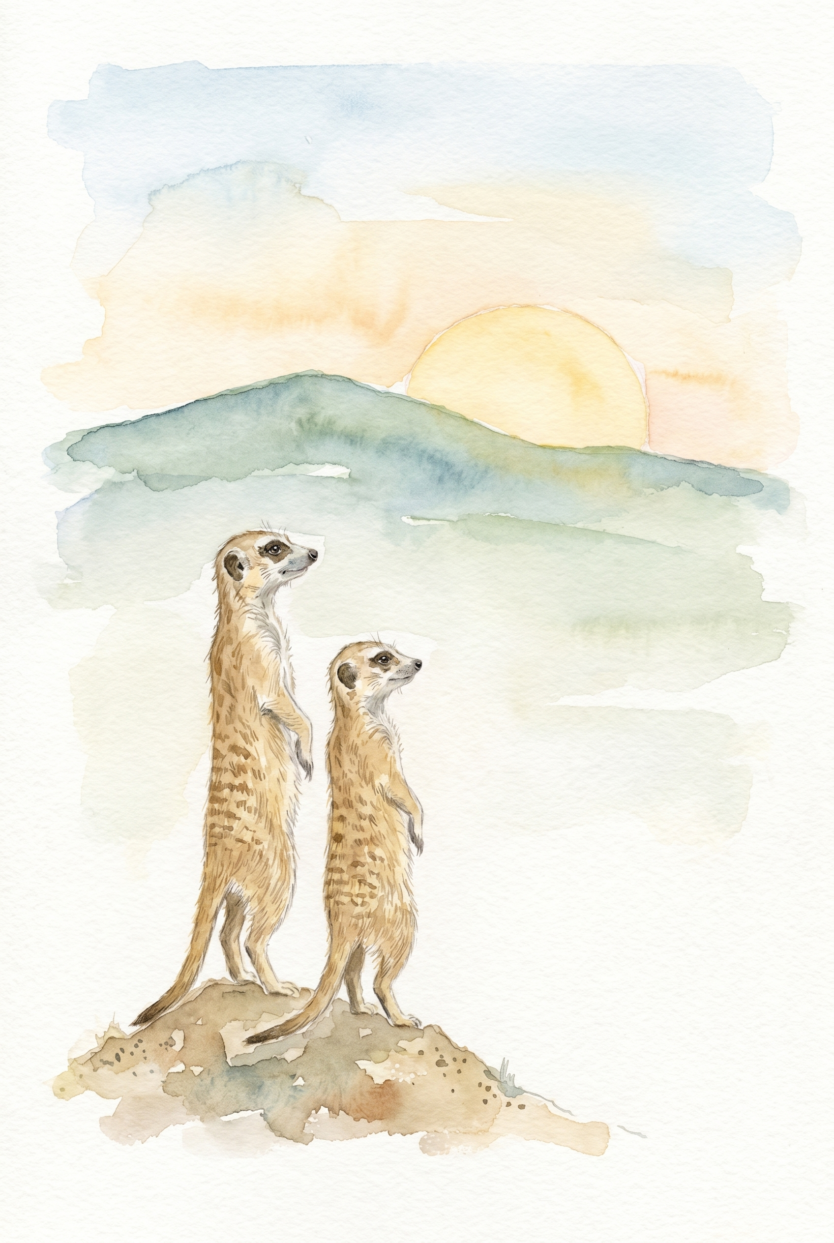 Sunset Meerkat Wall Art - Sunset Meerkat Pair
