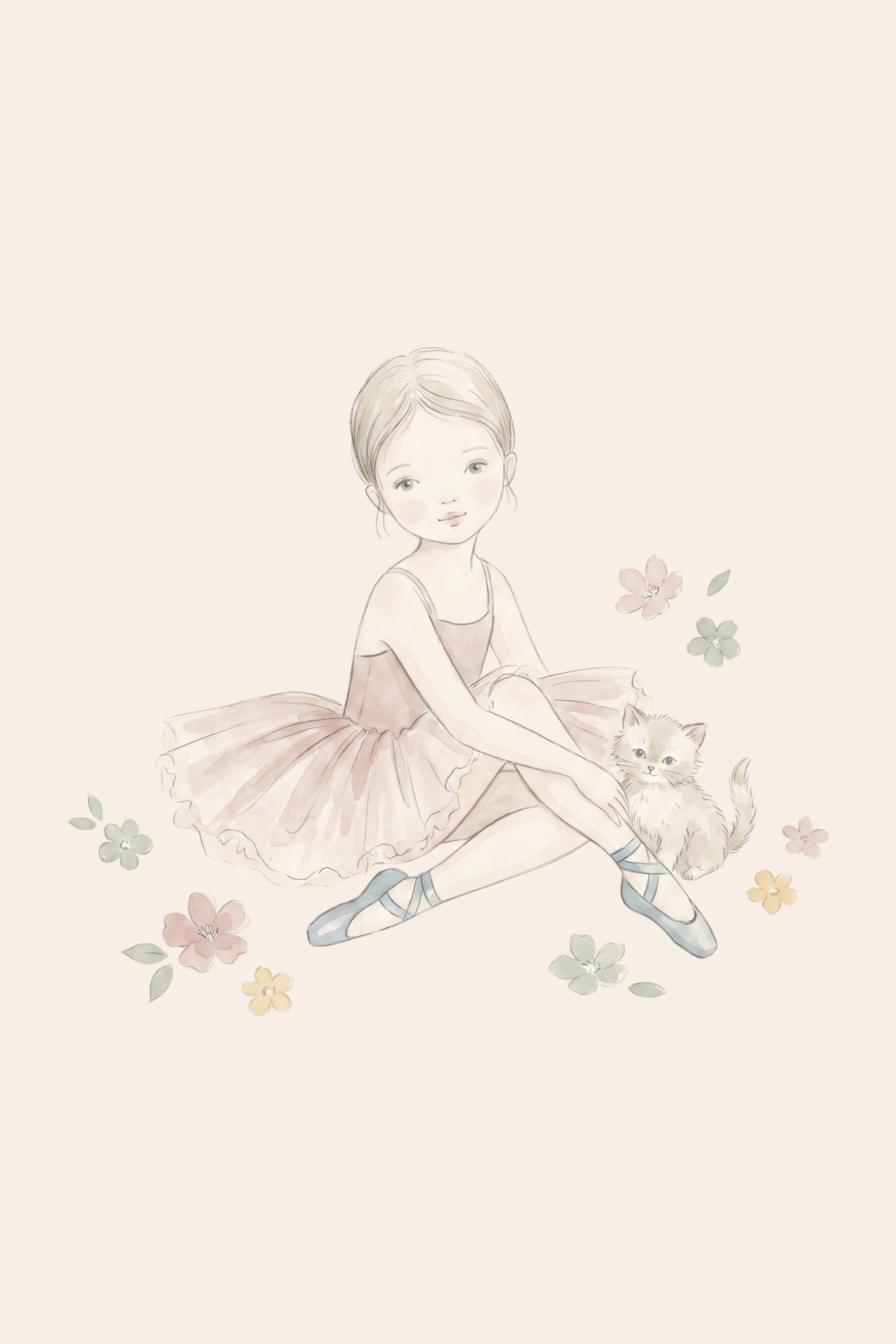 Sweet Kitten Companion Ballerina Wall Art - Little Ballerina Kitten
