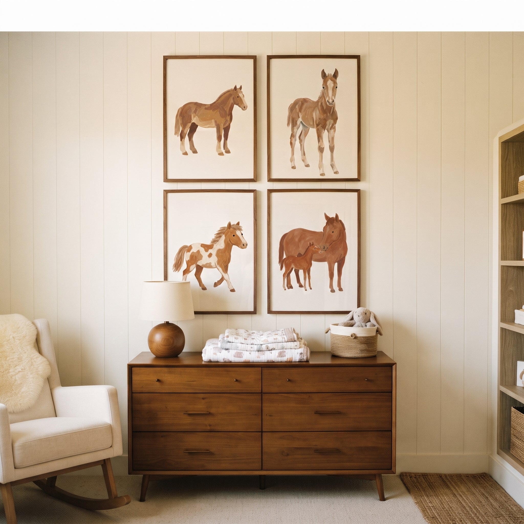 Tan Horse Wall Art Set of 4 - Wild Heart Equines