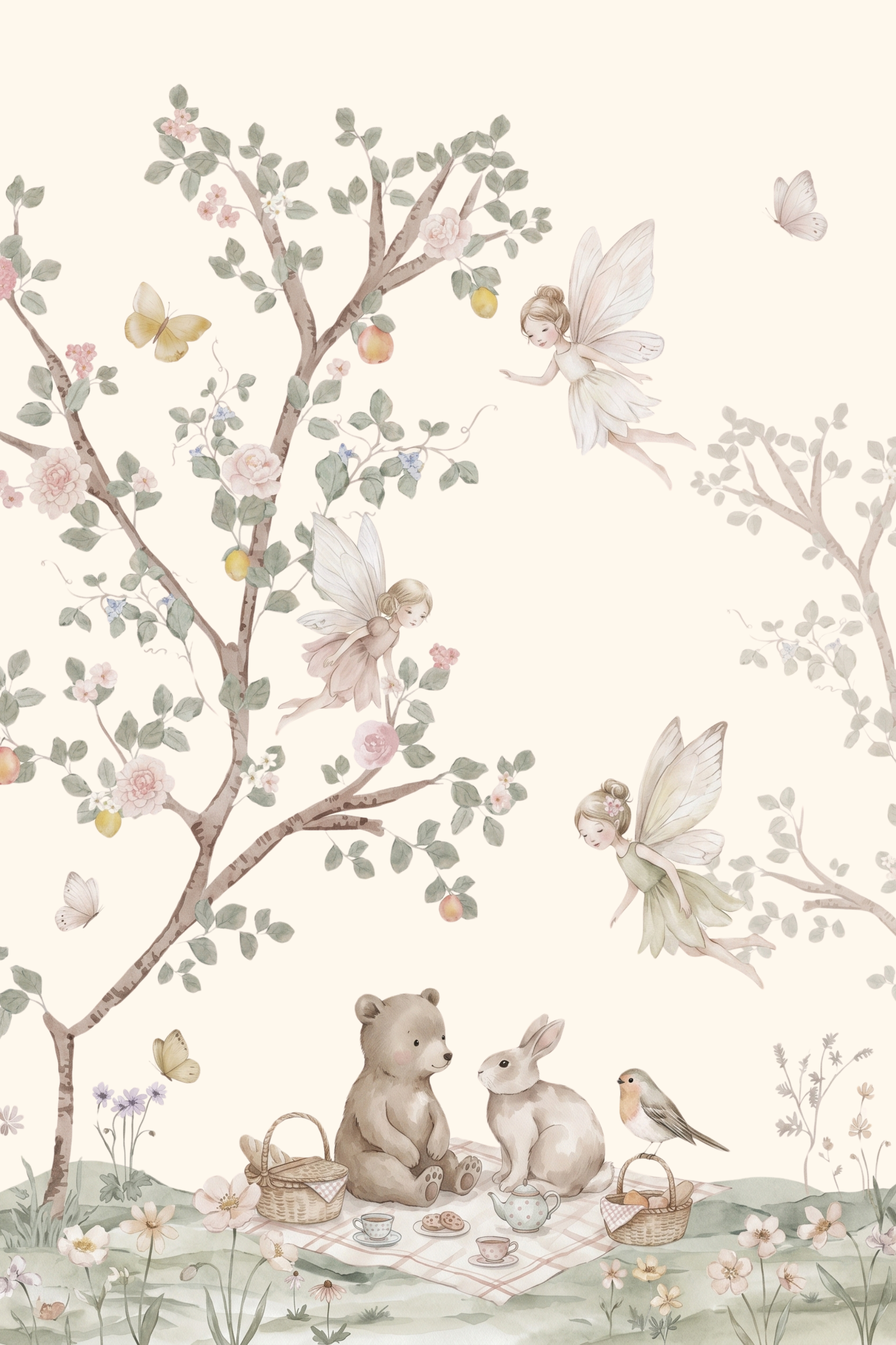 Tea Party Forest Animals Wall Art - Whimsical Forest Picnic