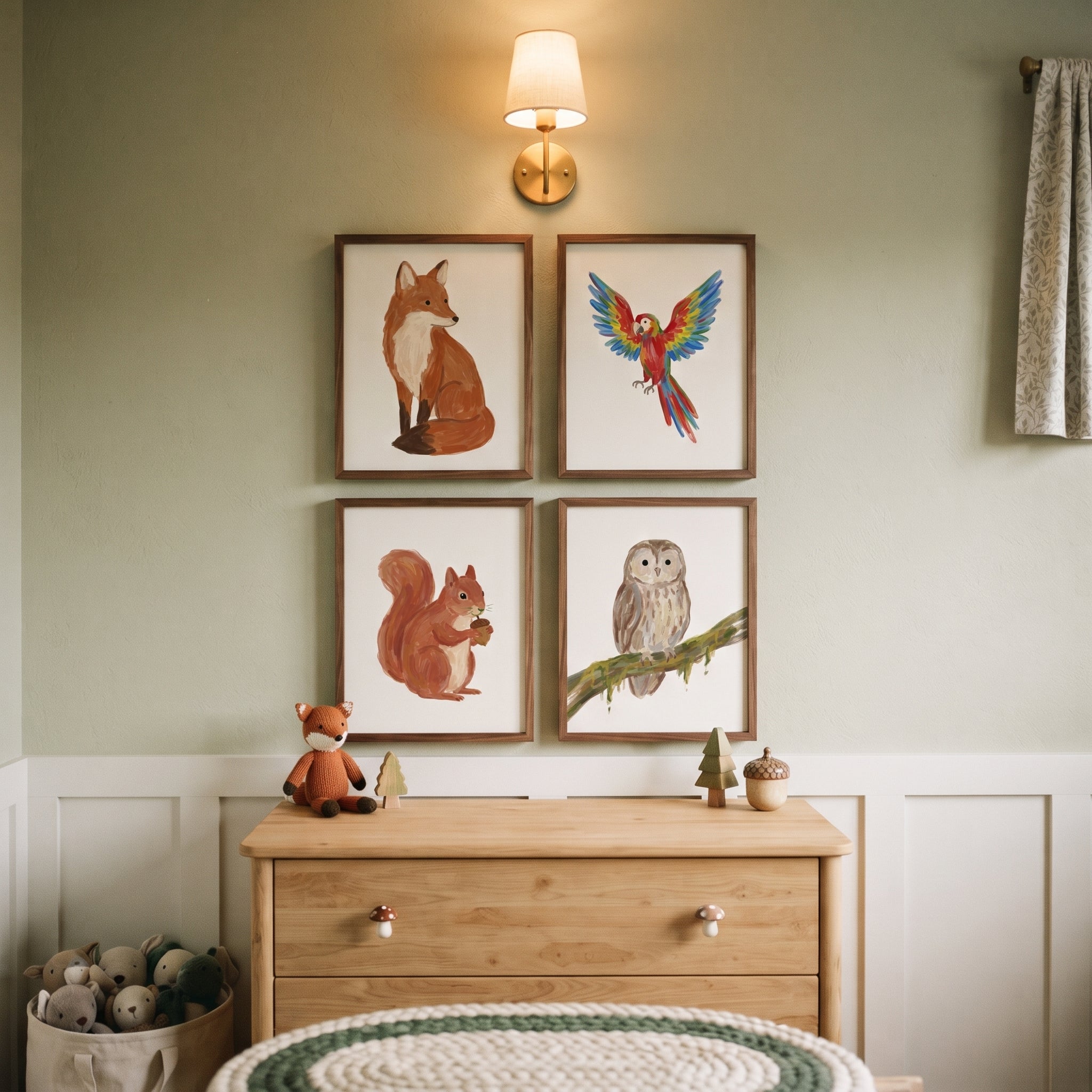 Textured Neutral Palette Animals Wall Art Set of 4 - Nature Friends Collection