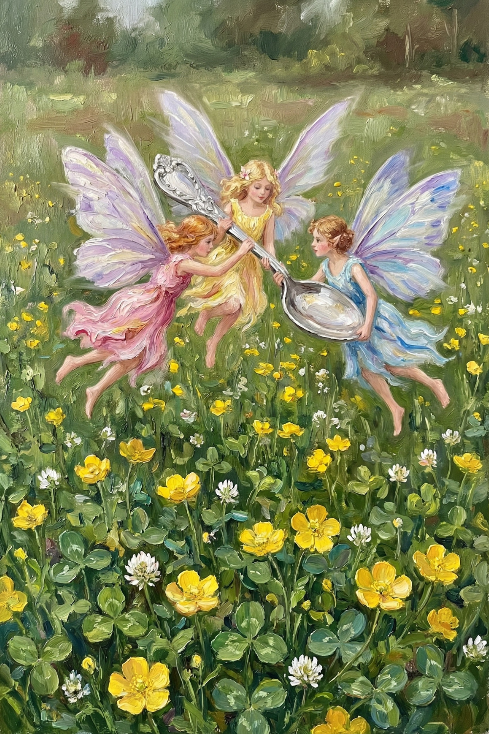 Three Silver Spoon Fairies Wall Art - Silver Spoon Fairies