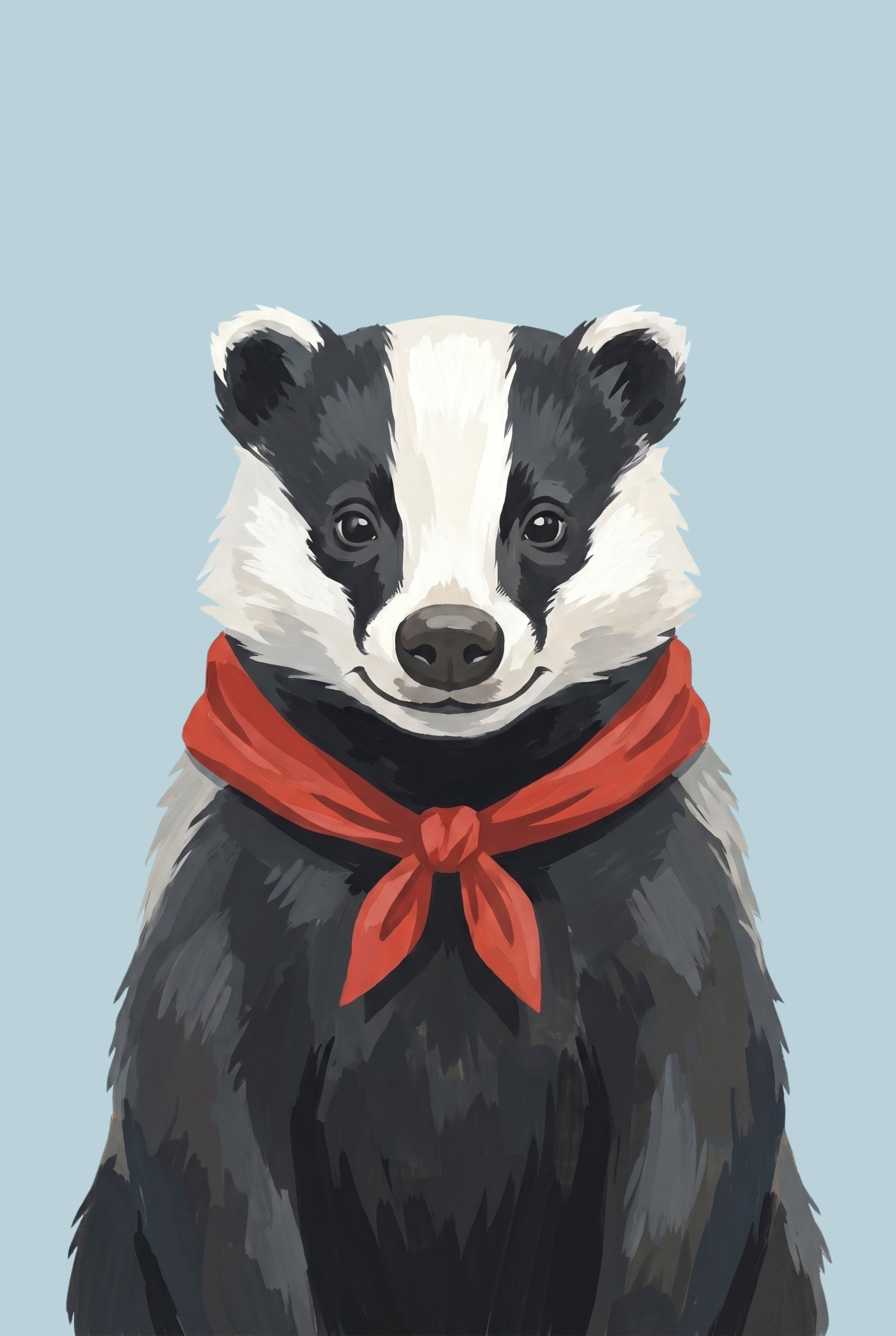 Tied Red Neckerchief Badger Wall Art - The Dapper Badger