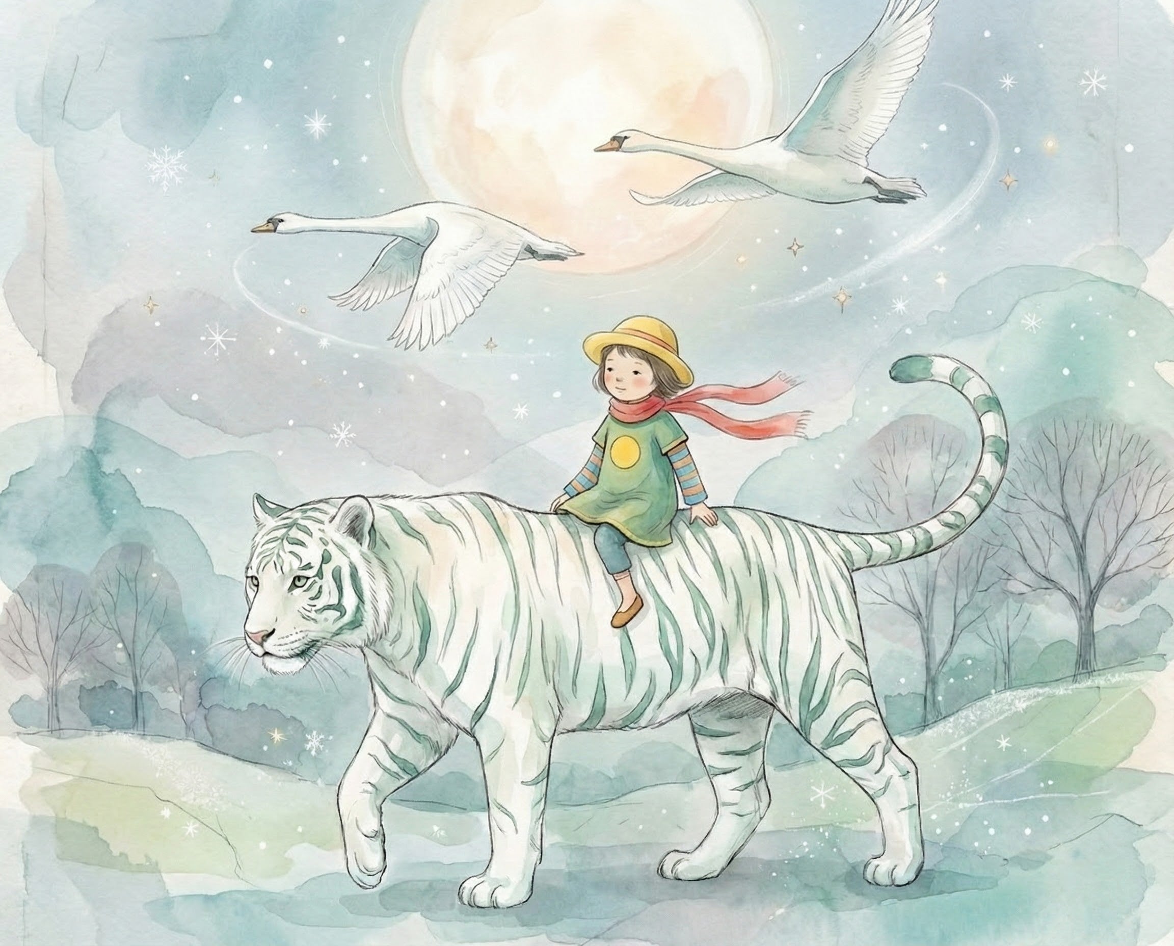 Dream Weaver's Ride - Tiger Framed Wall Art for Nursery, Playroom or Kids Bedrooms