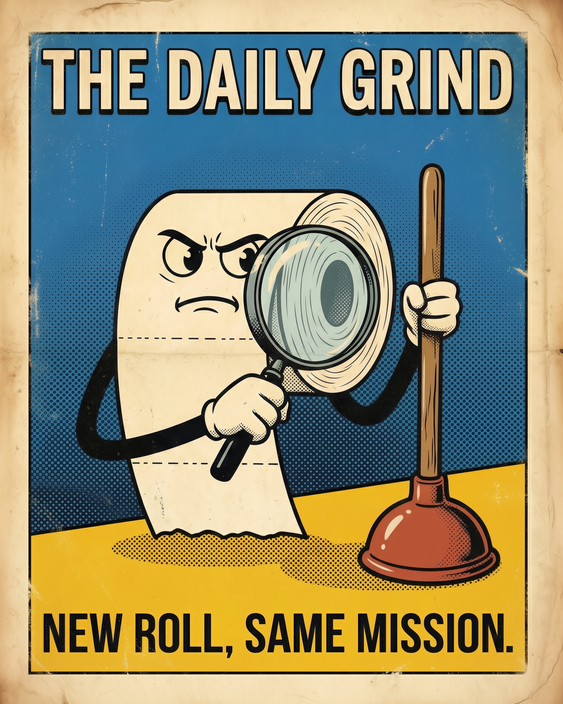 Retro Endeavor - Toilet Framed Wall Art for Living Room, Bedroom or Office