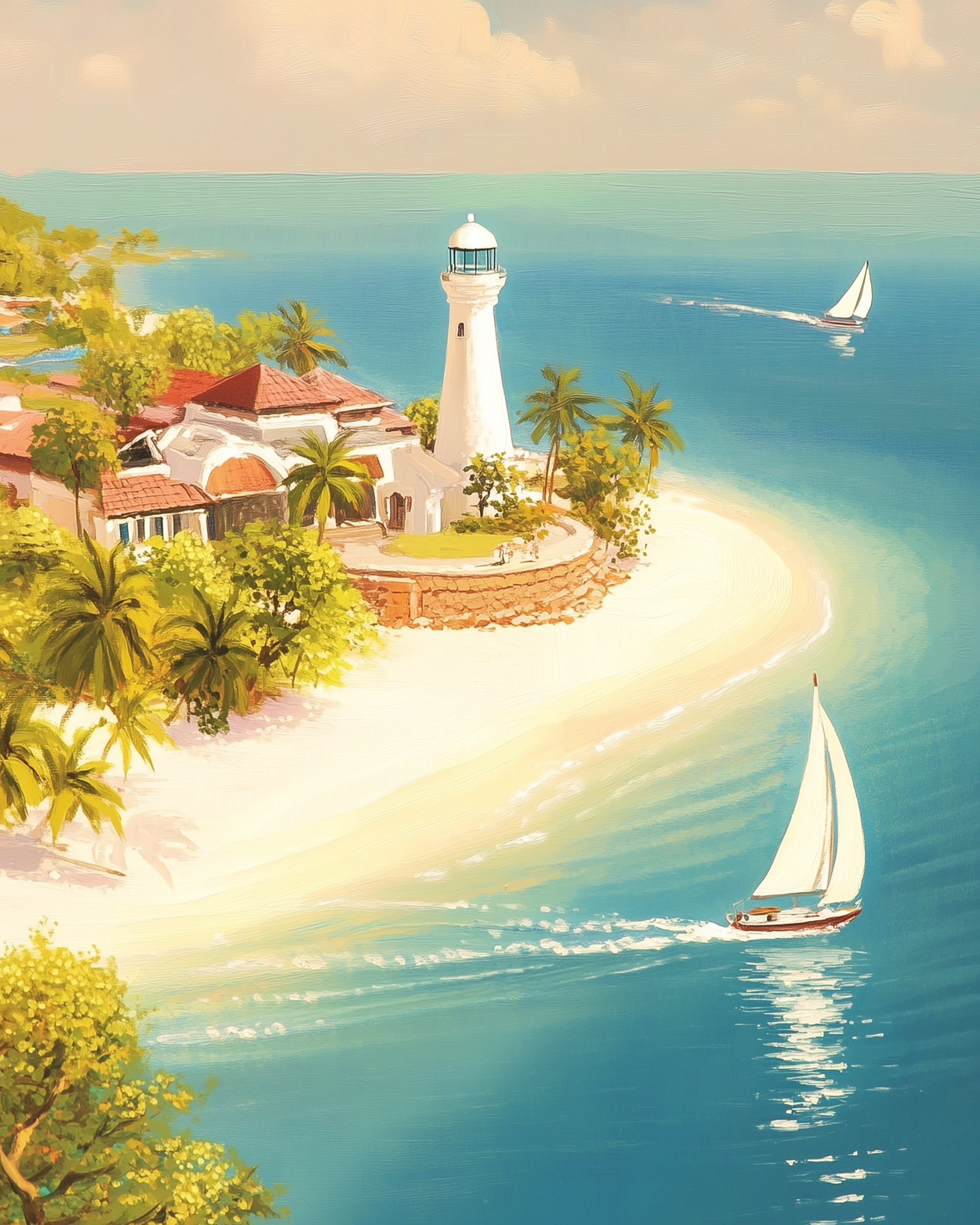 Island Dream - Tropical Island Wall Art for Living Room, Bedroom or Office