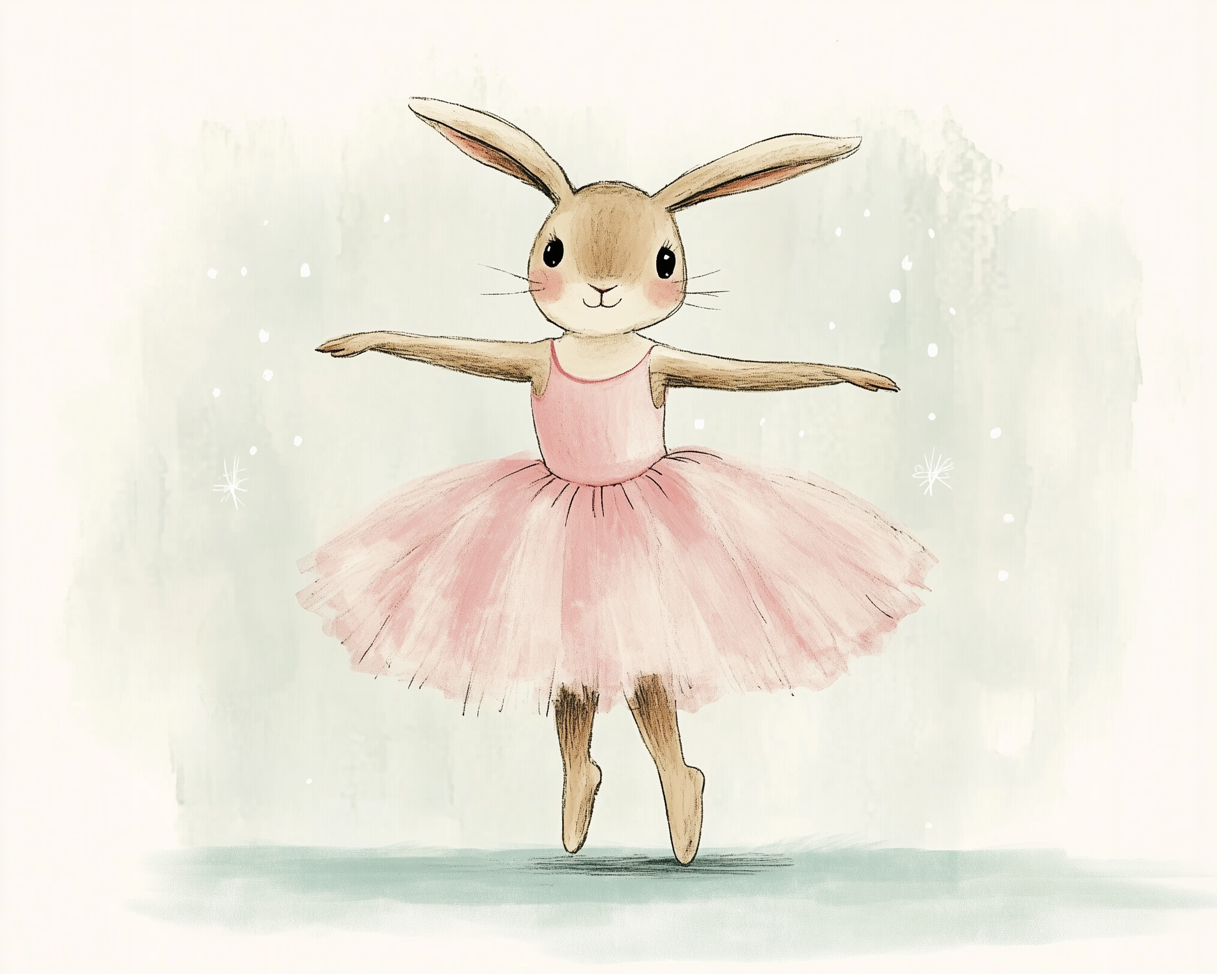 Tutu Magic Bunny Wall Art for Nursery, Playroom or Kids Bedrooms - Graceful Ballerina Decor - Tutu Hop