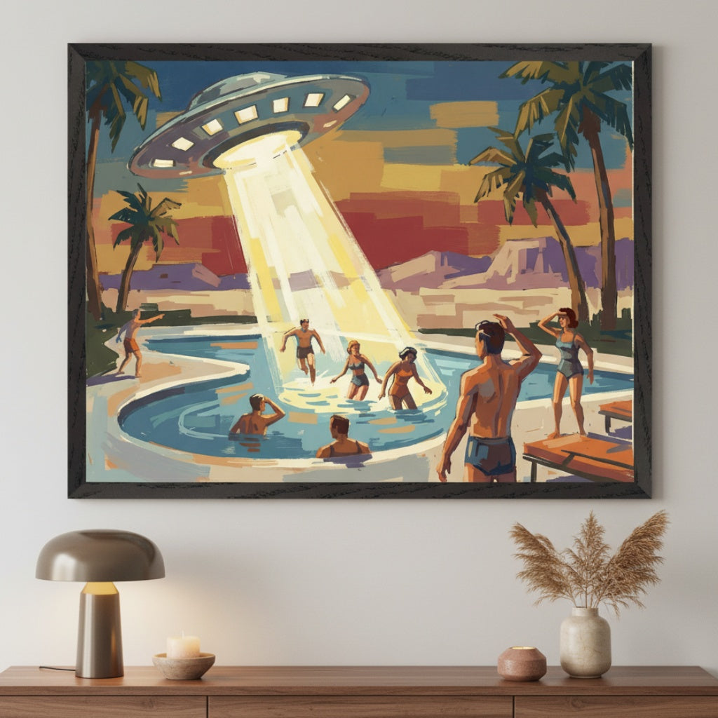 Twilight Revelation - UFO Framed Wall Art for Living Room, Bedroom or Office
