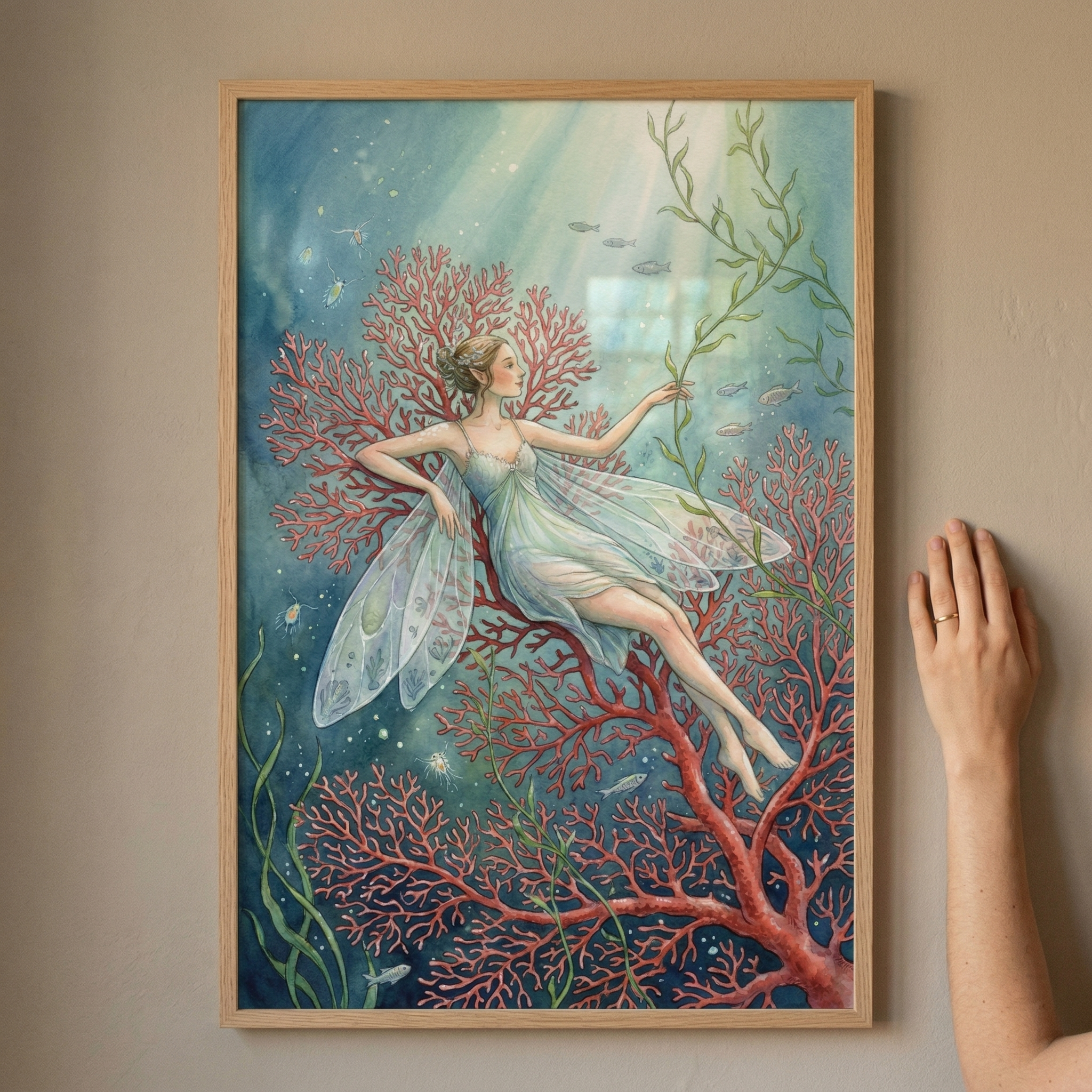 Underwater Sea Fairy Wall Art - Coral Reef Nymph