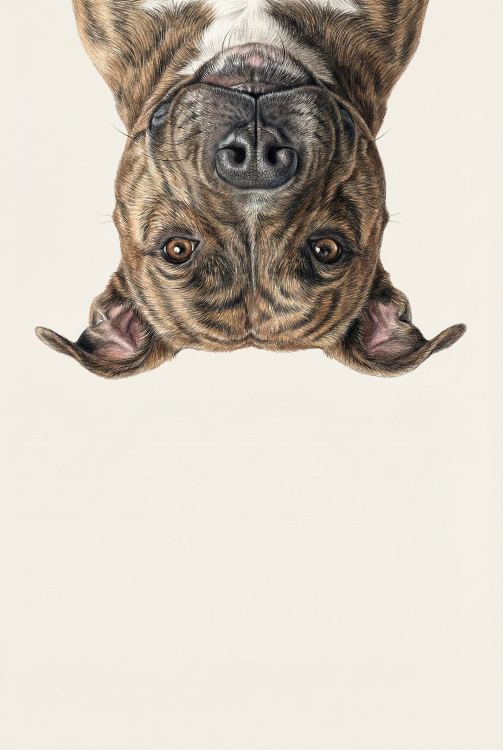 Upside Down Brindle Dog Wall Art - Upside Down Dog