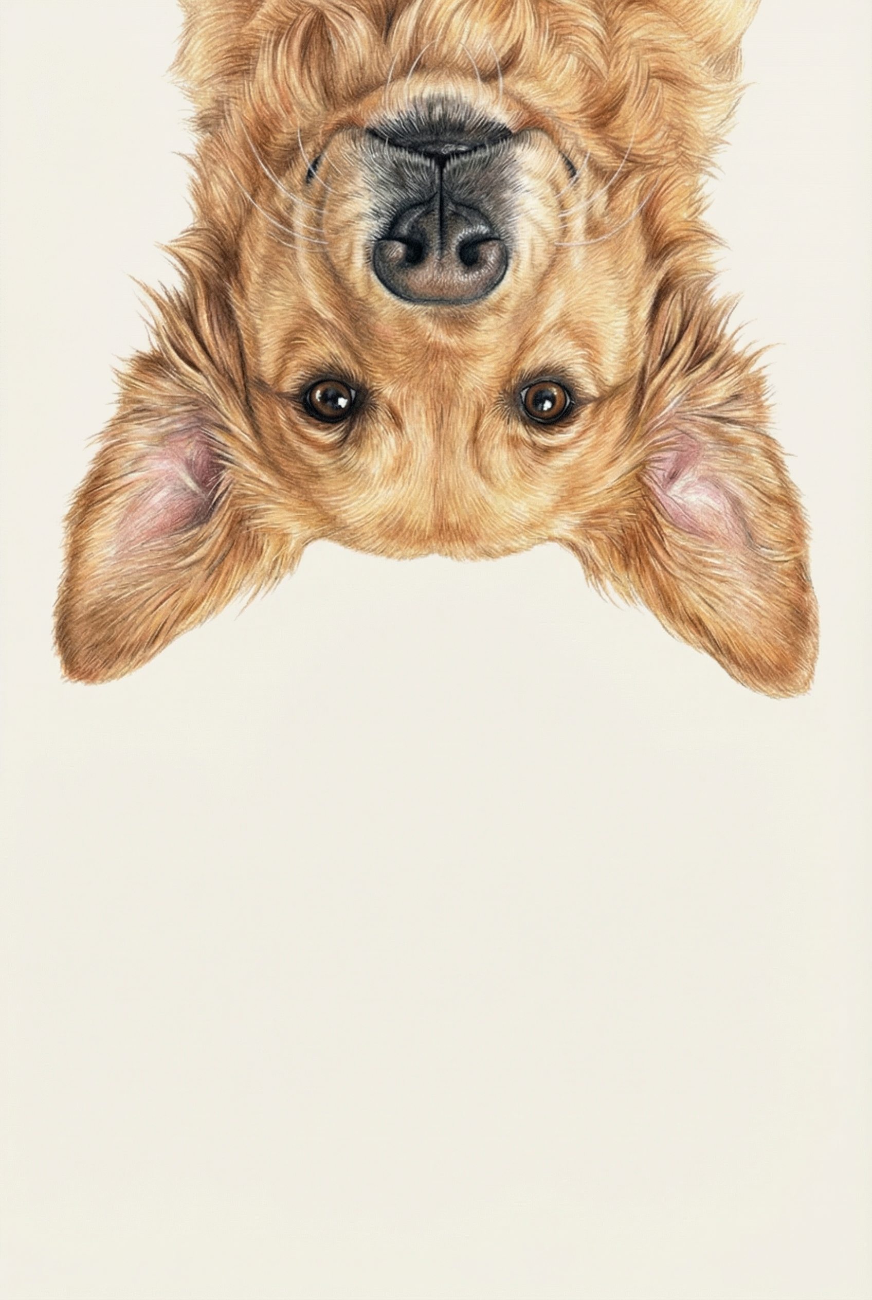 Upside Down Golden Retriever Wall Art - Upside Down Pup