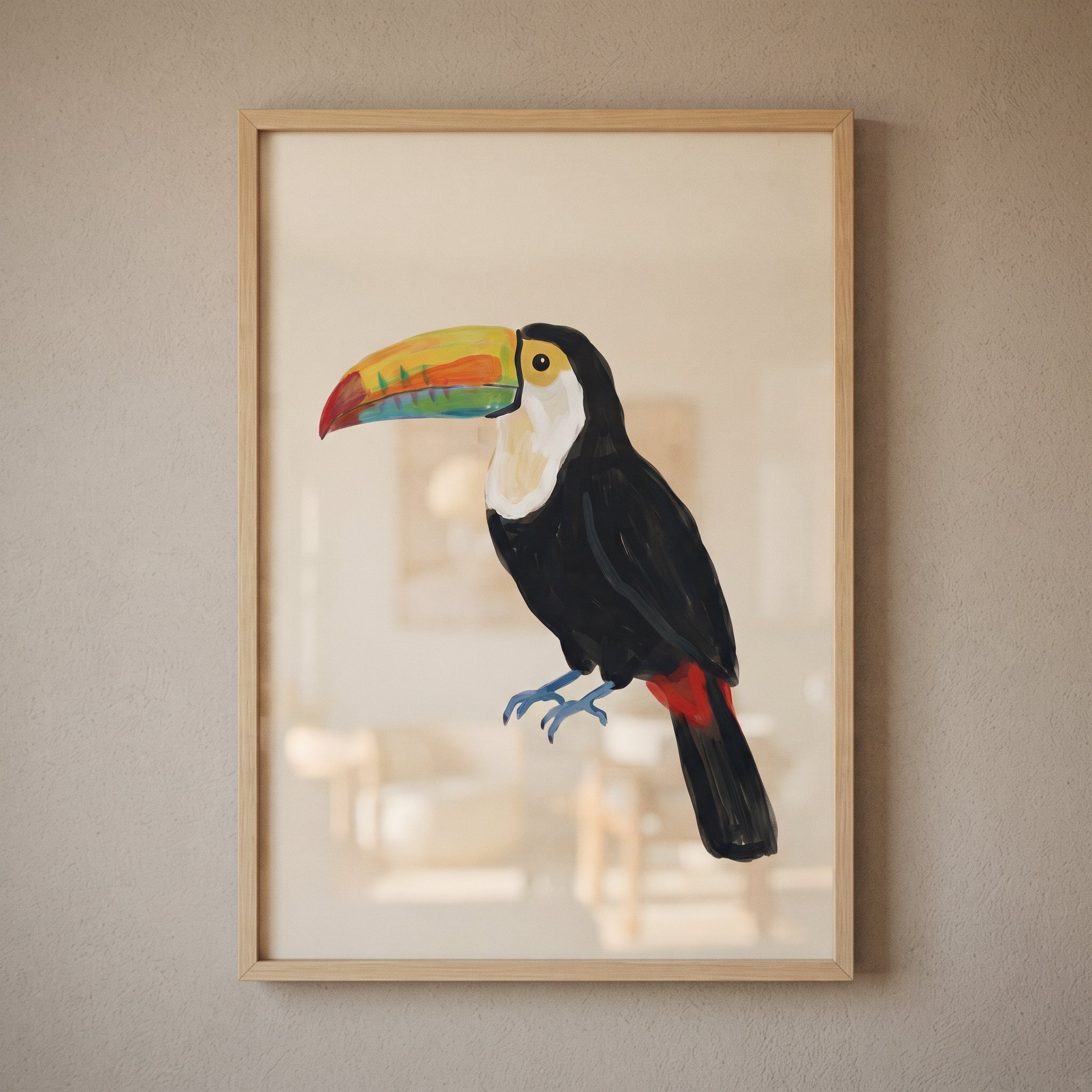 Vibrant Yellow Beak Toucan Bird Wall Art - Vibrant Toucan Portrait